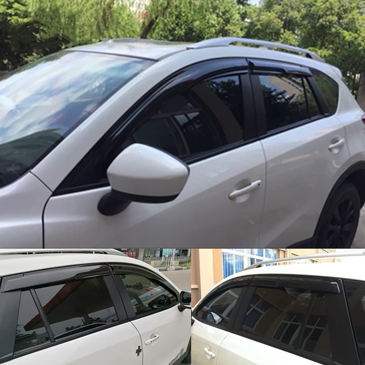 TONOYTIM Window Visors Rain Guards for 2017-2024 Mazda CX-5, Dark Smoke Tint, Durable Shatterproof Material, 4-Piece Set