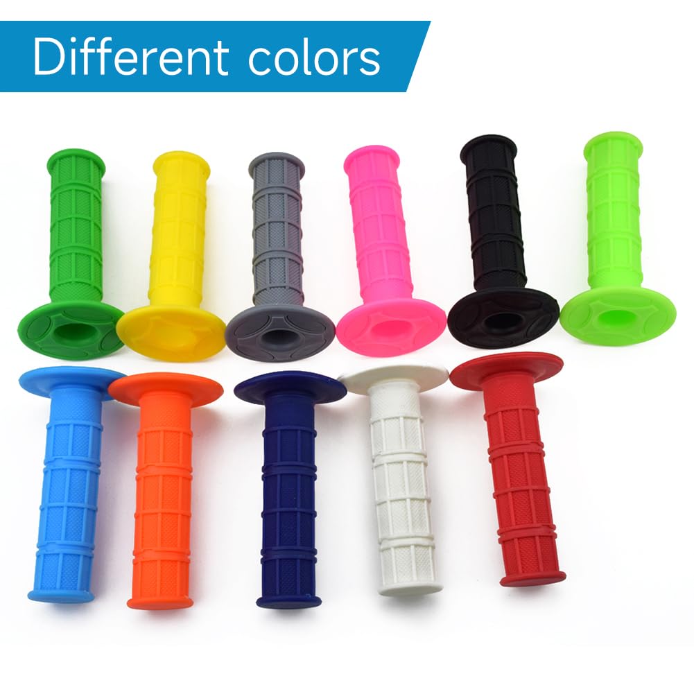 HIAORS 7/8'' 22mm and 24mm Universal Motorcycle Grips Hand Grips Compatible with Kawasaki KX65 KX85 KX125 50cc 110cc 70cc Pit Di