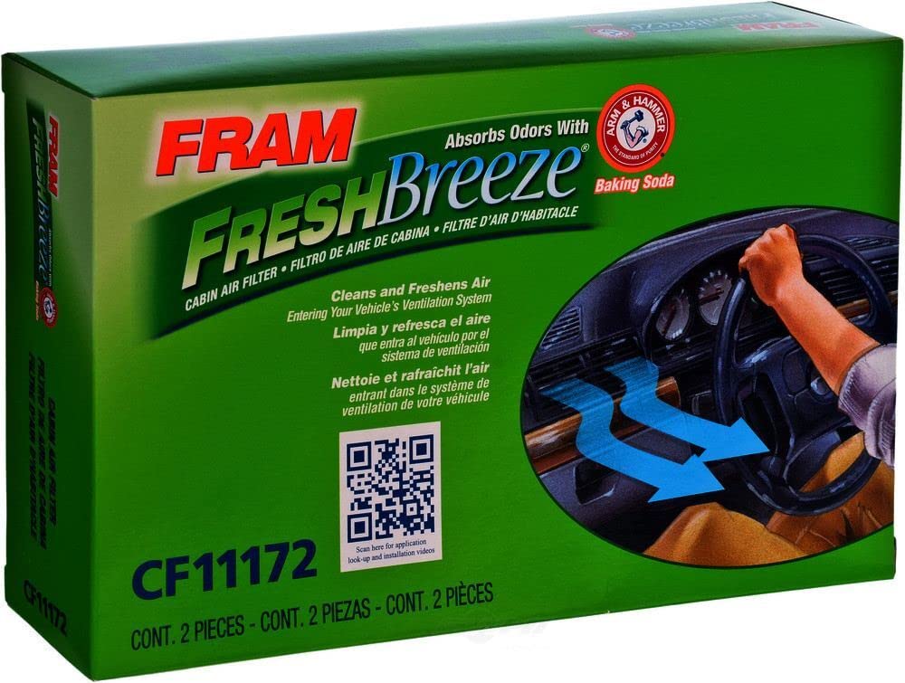 Fram Fresh Breeze Cabin Air Filter With Arm & Hammer Baking Soda, Cf11172 For Select Nissan Vehicles , White