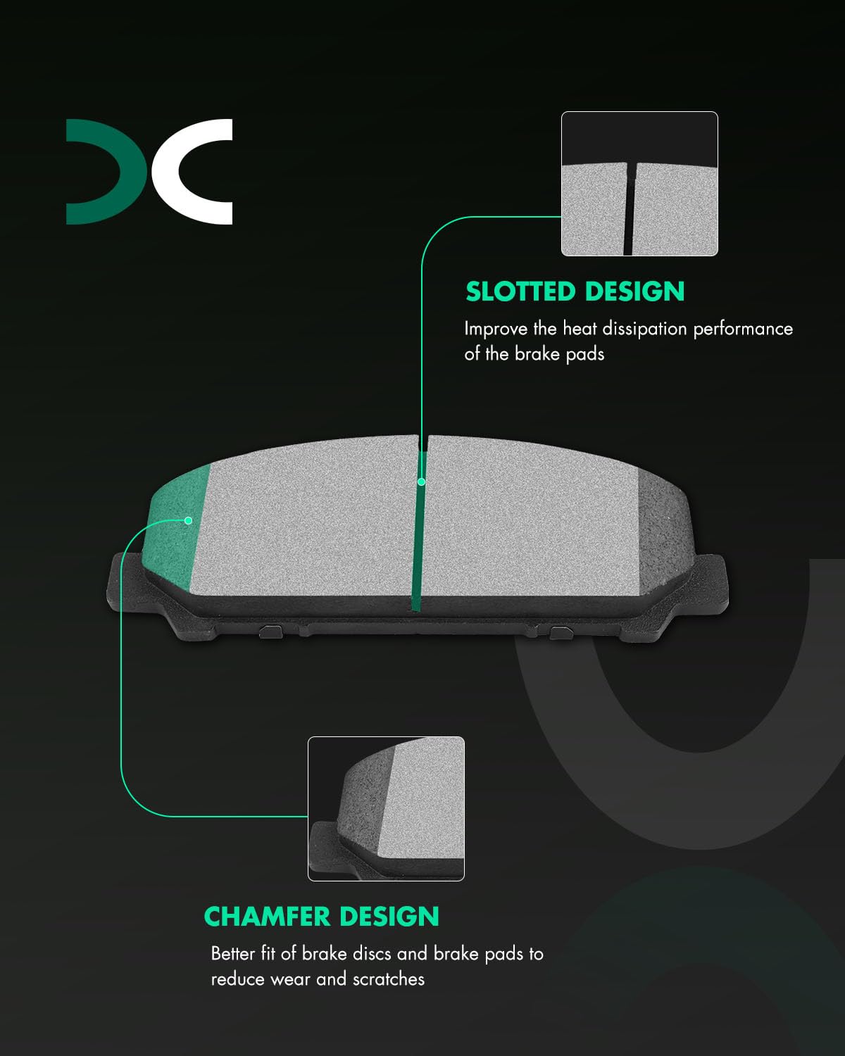 Scitoo D1509 Ceramic Brake Pads Sets Front W/Hardware Replacement For Infiniti For Qx56 / For Qx80,For Nissan For Armada/For Tit
