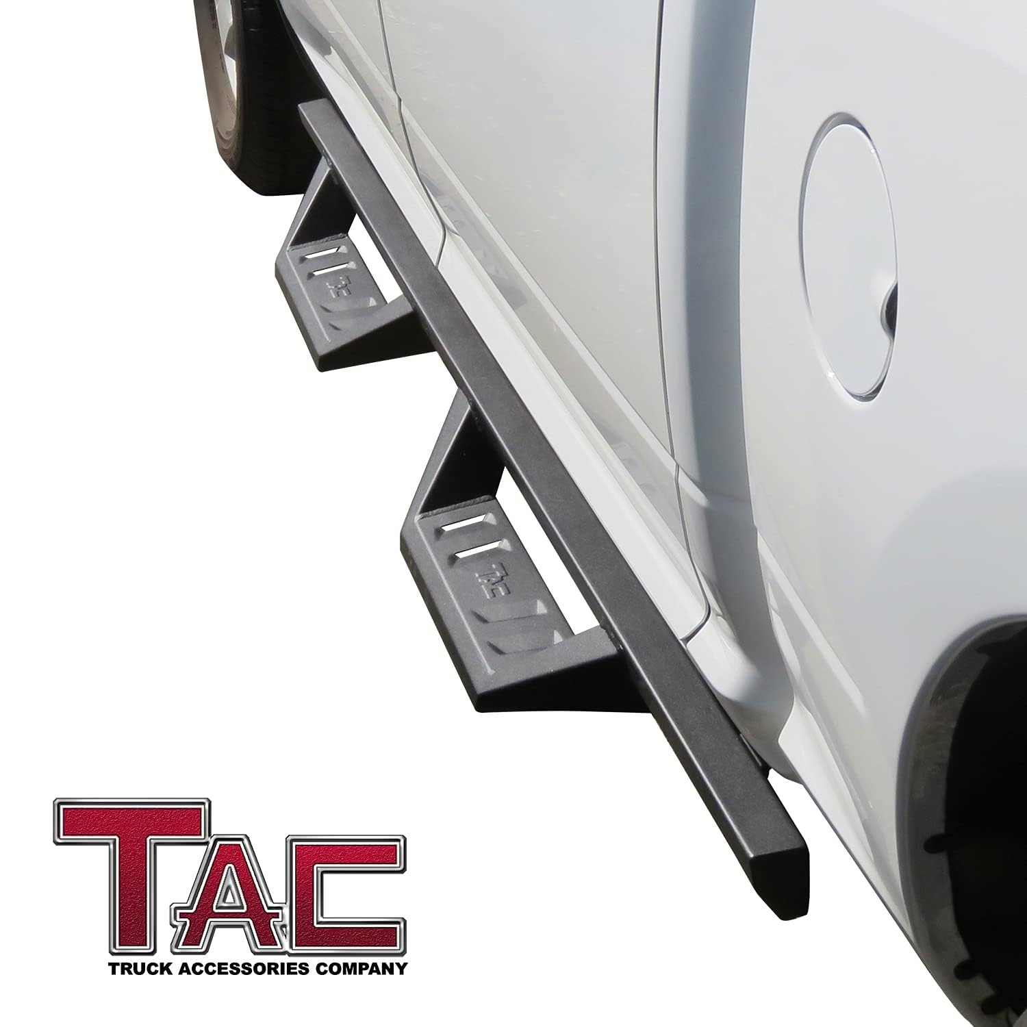 Tac Sidewinder Side Steps Running Boards Fit 2009-2018 Dodge Ram 1500 | 2010-2024 Ram 2500/3500 Crew Cab Truck Pickup 4” Drop Fine Texture Black Nerf Bars Rock Slider Armor Off-Road Accessories (2Pcs)