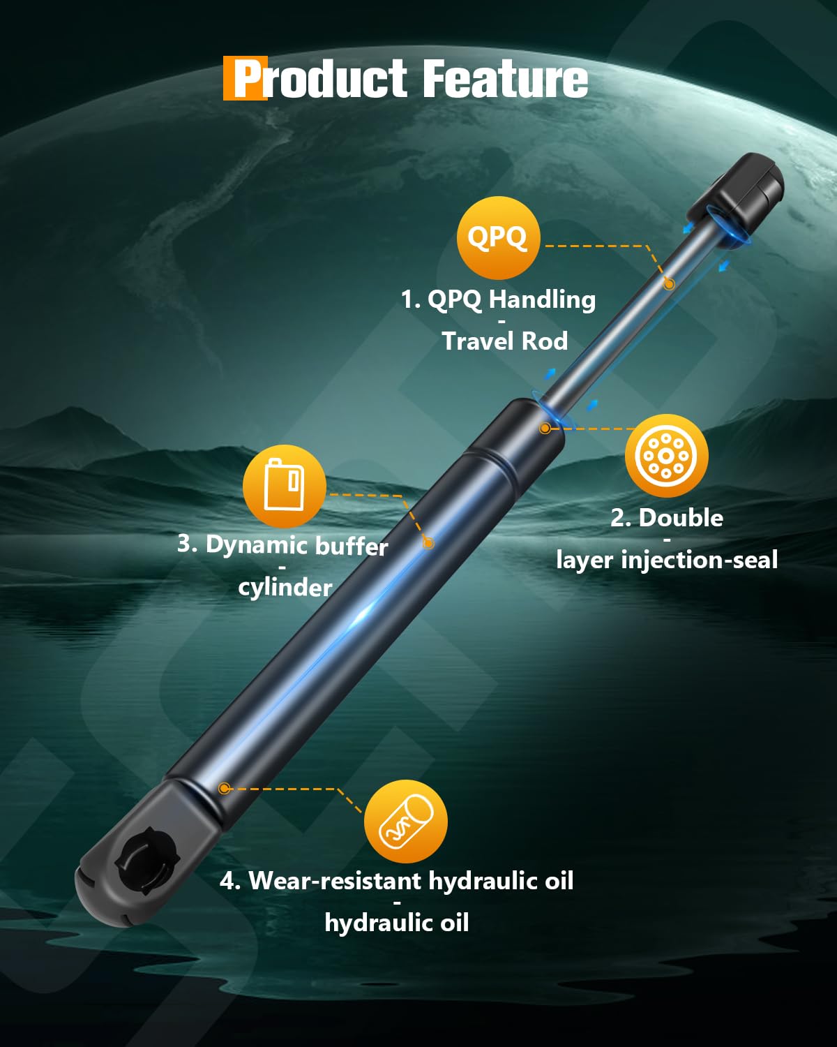Scitoo Hood Lift Supports Replacement Struts Gas Springs Shocks Fit For Jeep Commander 2006-2010