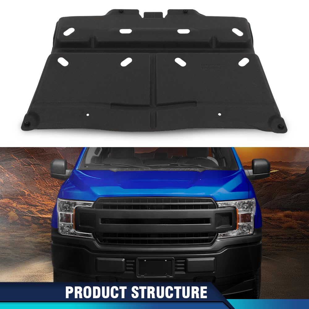 PIT66 Splash Panel Shield Under Diaper Compatible with 2015-2020 Ford F150 with Gasoline Engine/Not Fit Raptor Model/Not Fit 3.0