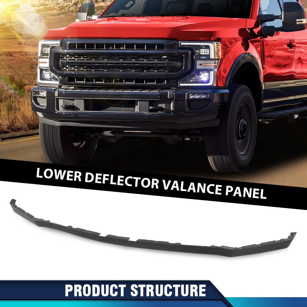 PIT66 Front Lower Deflector Valance Panel for 2020-2022 Ford Super Duty, Black, Polypropylene, Fits F250 F350 F450 F550 Tremor Package