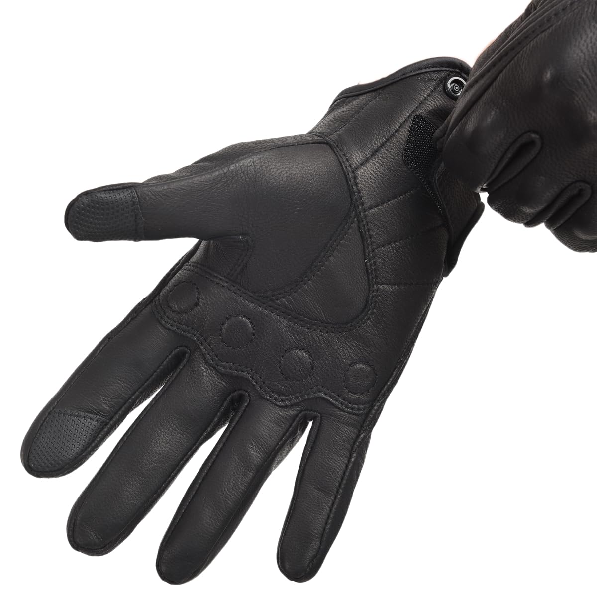 sibewora Motorcycle Gloves for Men Motocycle Gloves Touchscreen Full Finger Leather Gloves Riding Driving Biker Glove Black (XXL