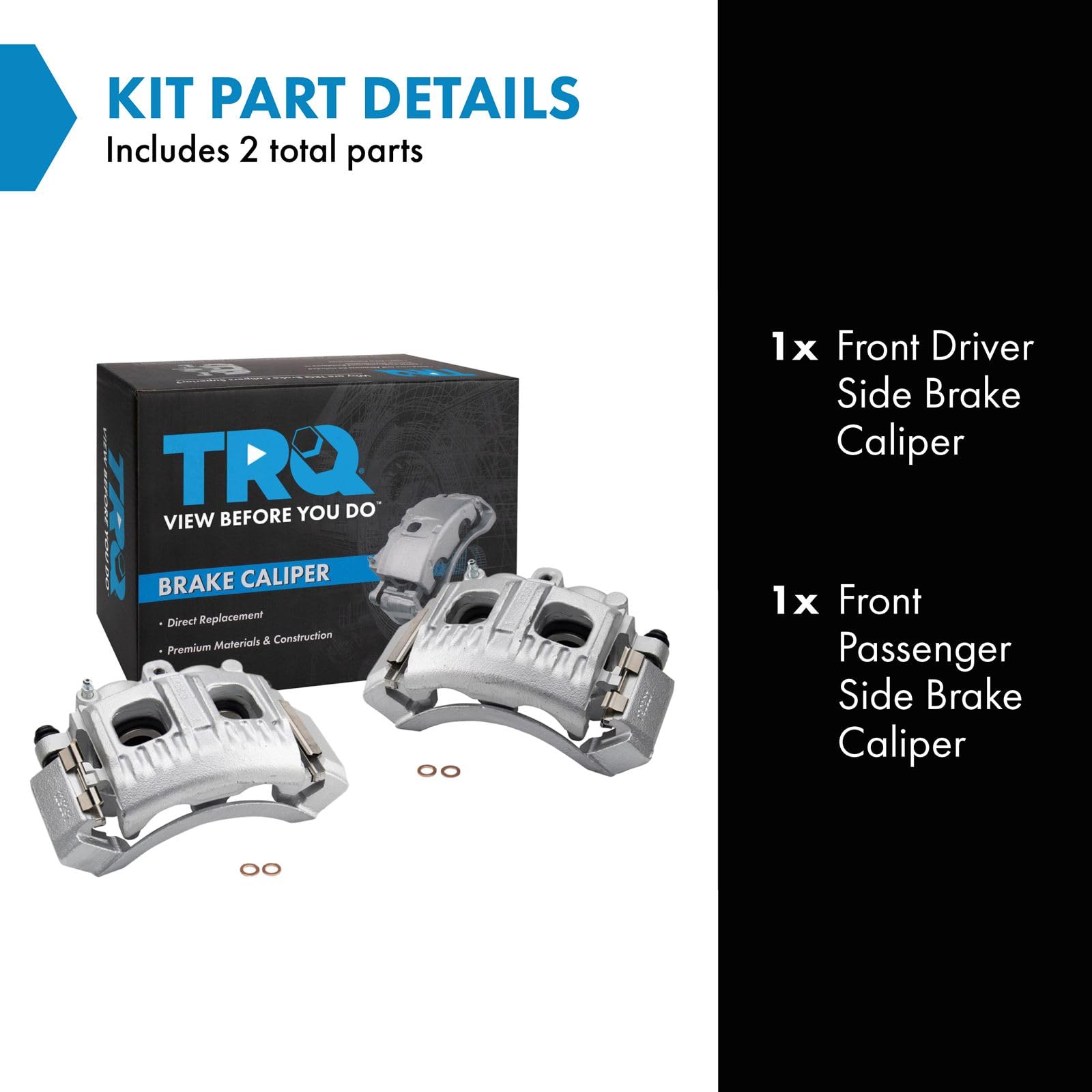 Trq Front Brake Caliper Set Compatible With 1997-2002 Ford Expedition 1999-2003 F-150 2004 F-150 Heritage 1997-1999 F-250 1997 F
