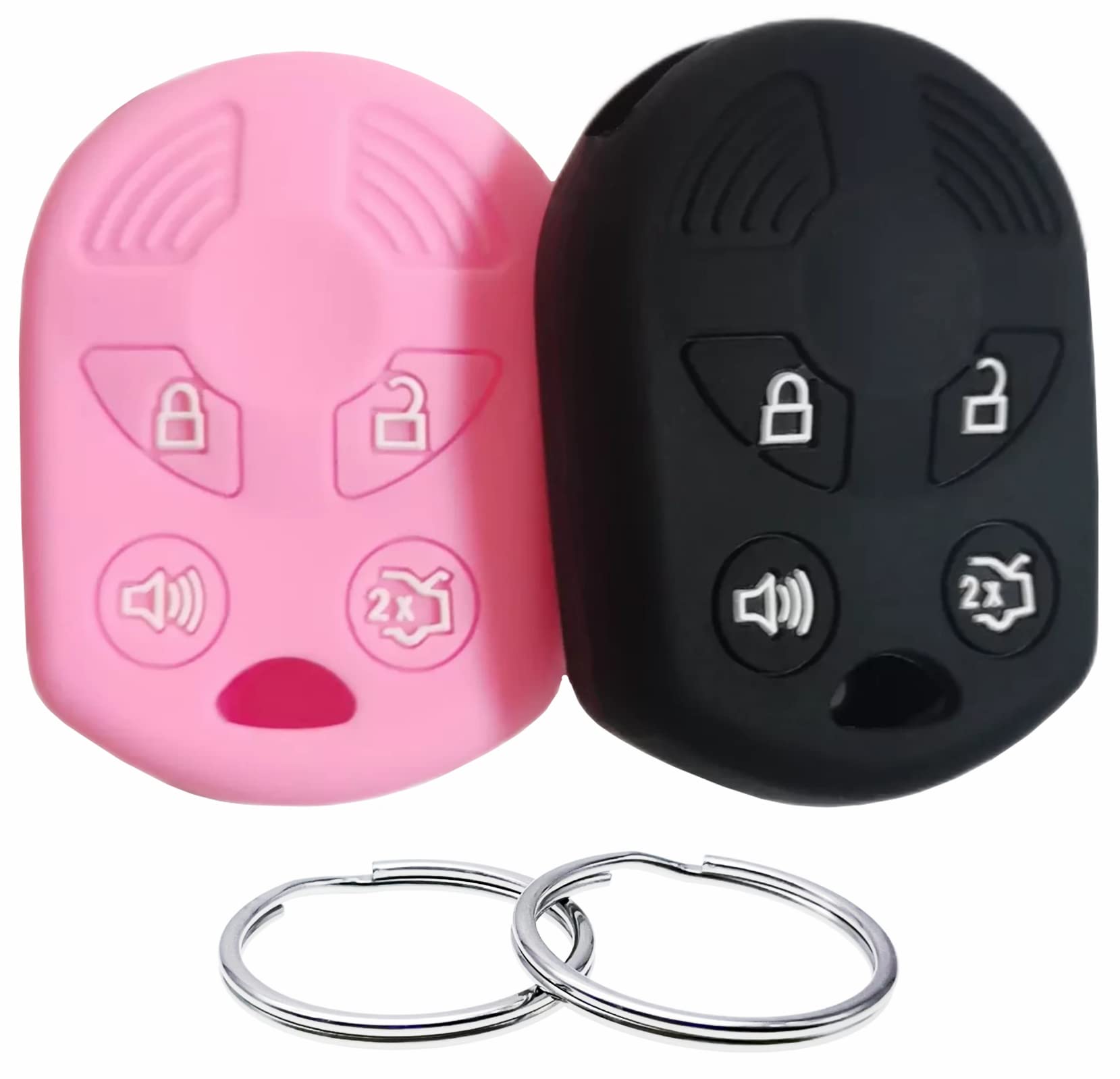 Reprotecting Silicone Rubber Key Fob Cover Compatible With 2002-2017 Ford C-Max Edge Escape Expedition Explorer Five Hundred Fle