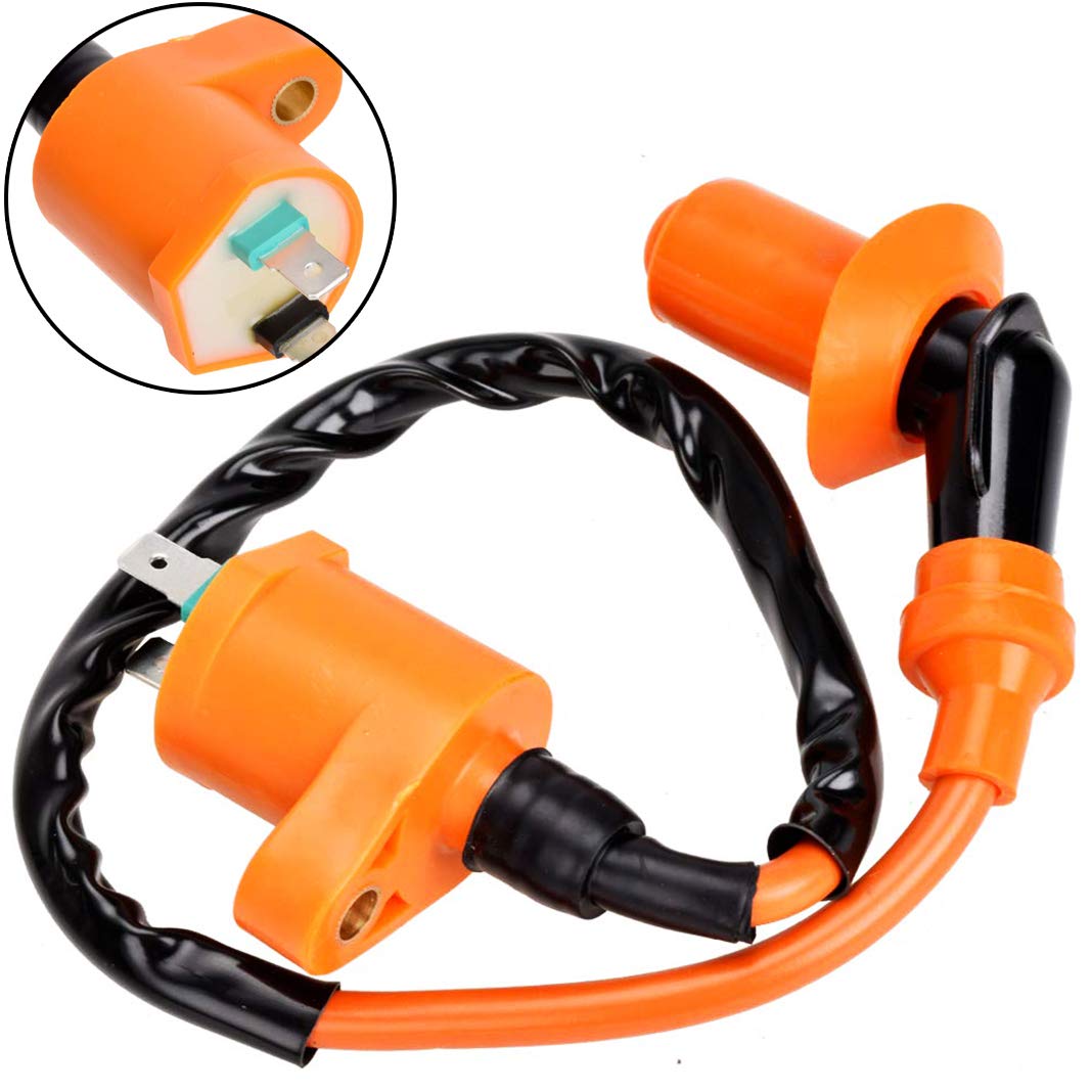 Mecotime Ignition Coil Spark Plug for GY6 50cc 70cc 90cc 110cc 125cc 150cc Automotive Racing 4-stroke Engine Motorcycle Honda Qu