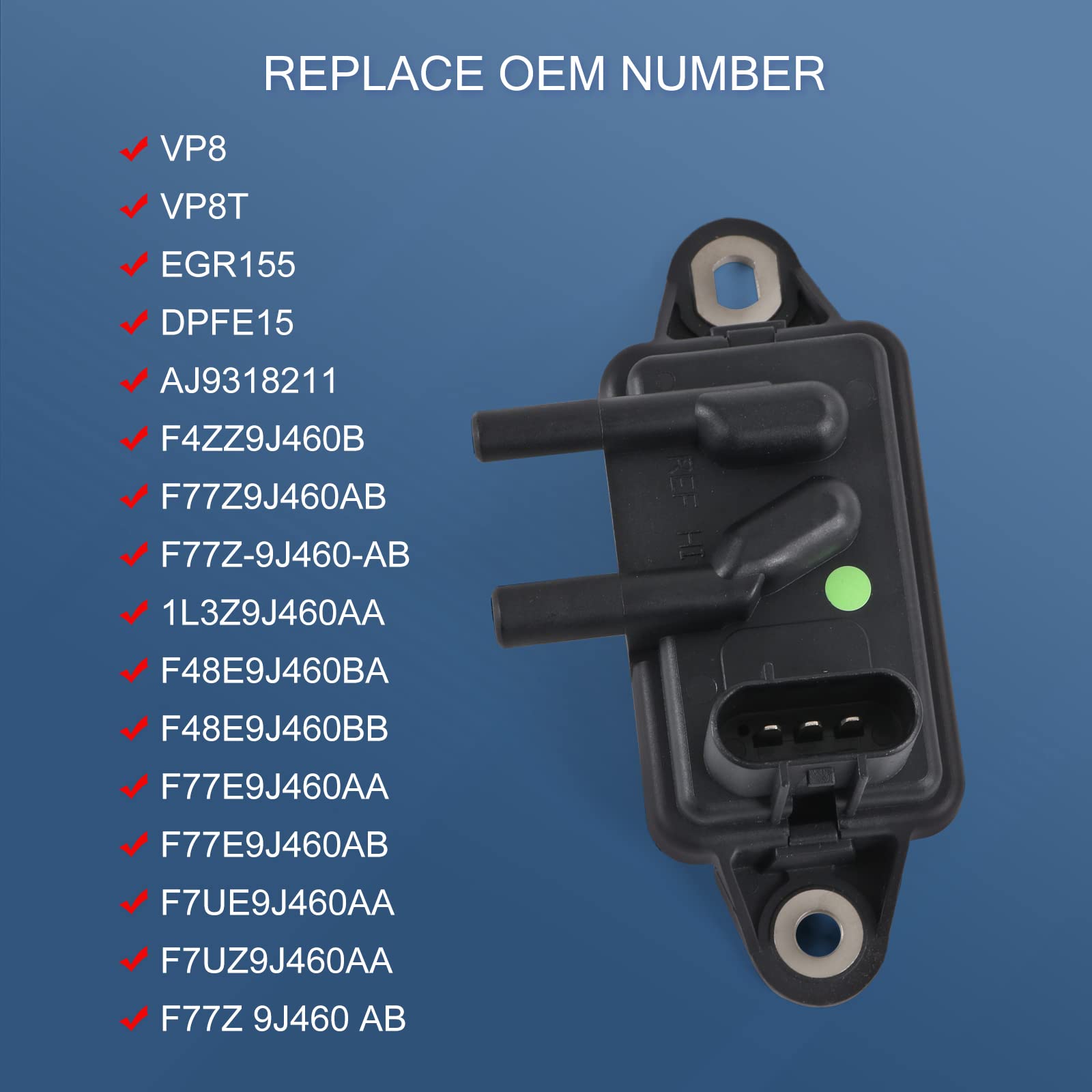 EGR Exhaust Gas Recirculation Pressure Feedback Sensor Replacement for Ford F-150 F-250 F-350 Ranger,Mercury Sable,Mazda B3000 B