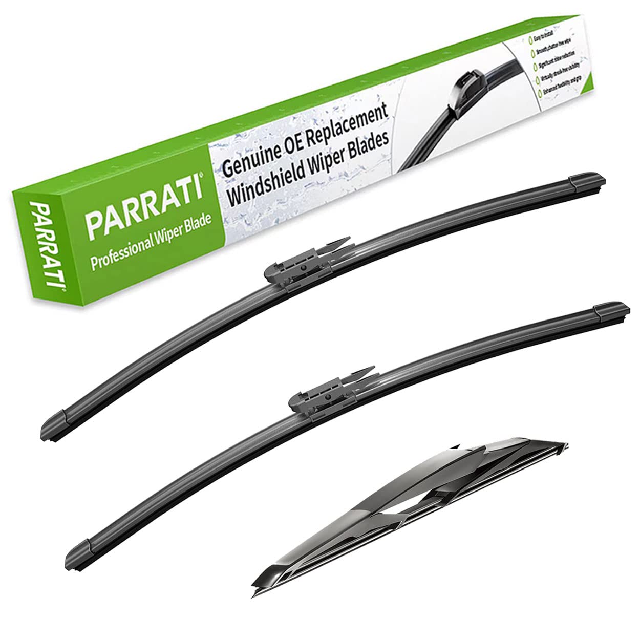 Parrati High Performance Premium All-Season Automotive Windshield Wipers With Rear Wiper Blades Replacement For 2012-2018 Ford F