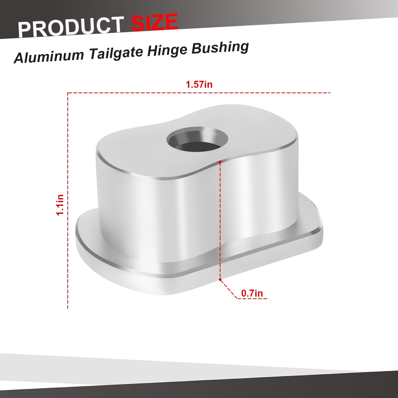Casrram Aluminum Tailgate Hinge Bushing for Toyota Tundra 2007-2021, Left Driver Side, Model 66102-0C021