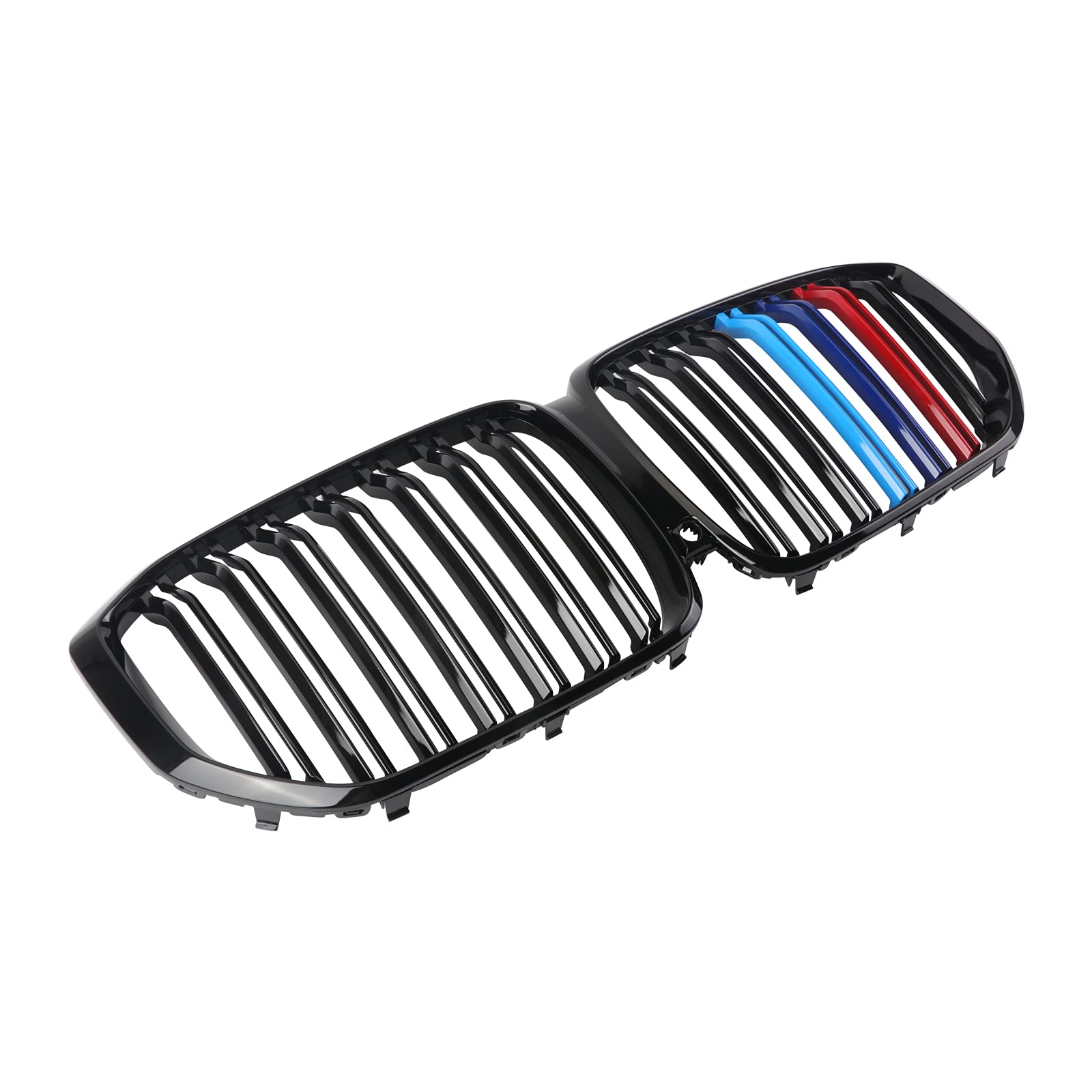 BILLDIO G05 Grille - M Color Double Slats Grill Compatible with X5 G05 2019 2020 2021 2022 2023(ABS Gloss Black Kidney Grill)