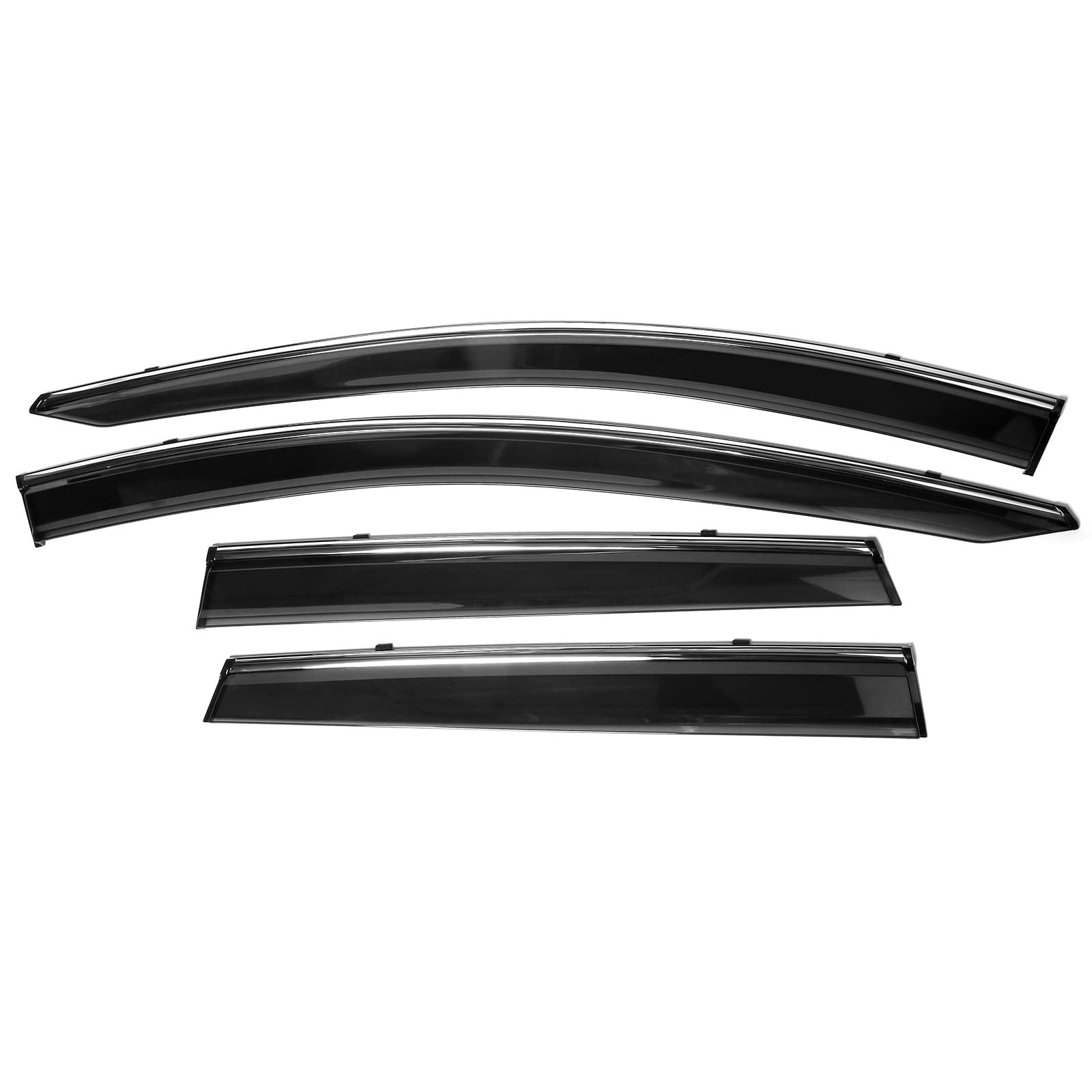IKON MOTORSPORTS, Window Visor Compatible with 2015-2024 Nissan Murano Z52, Injection Polycarbonate with Chrome Trim Air Deflect