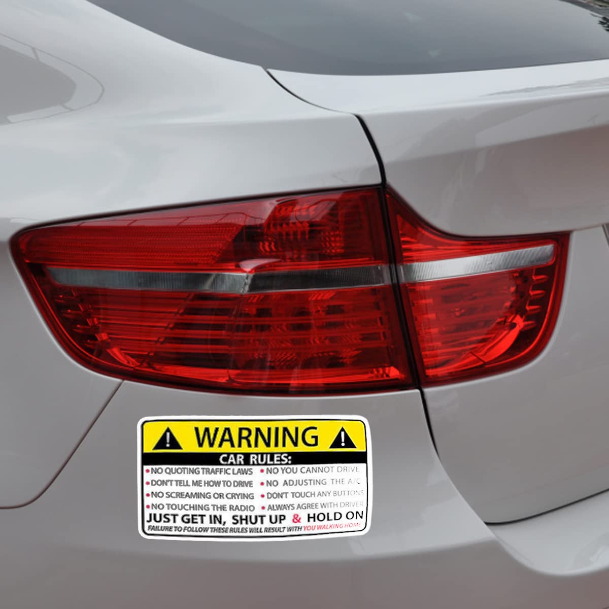 Blilo 2PCS Car Safety Warning Stickers, Vinyl Humor Decals for Truck/Car, Yellow/White, Model Blilo-Eyebrows1