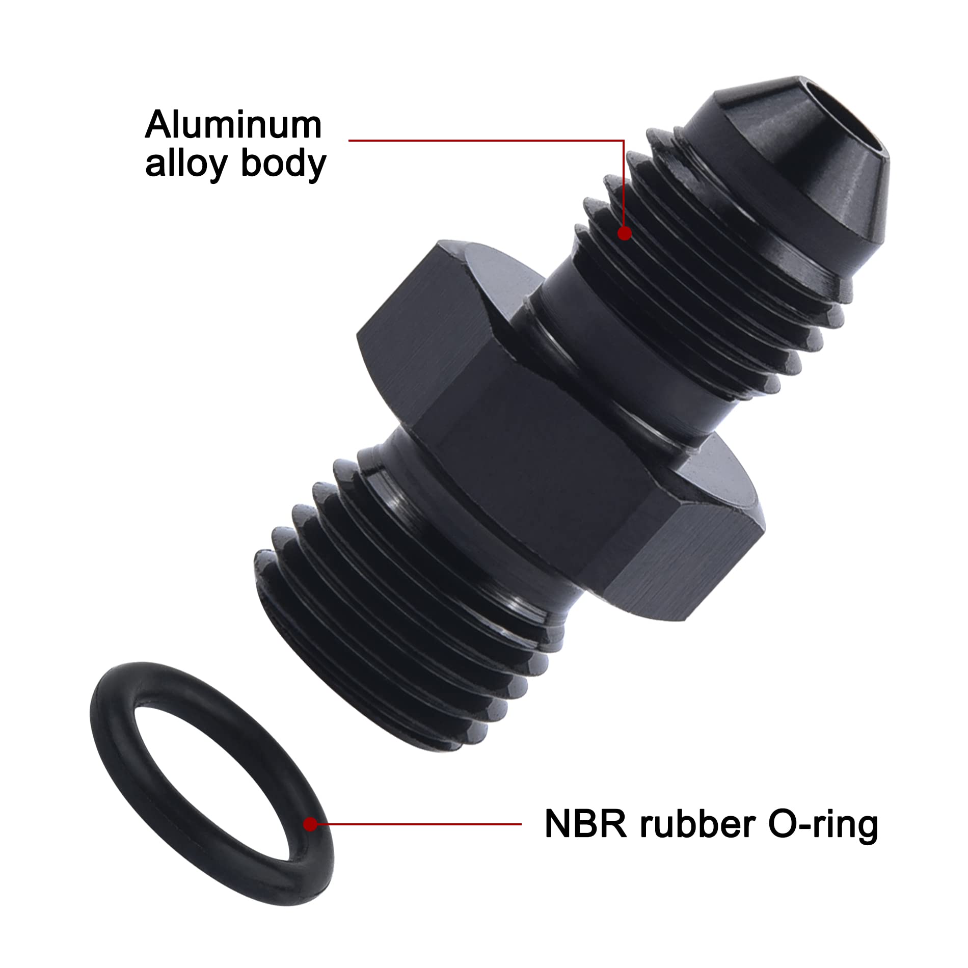 Evil Energy 4An Male Flare To M12 X 1.25Mm Male Metric Fitting Adapter Aluminium Alloy 2Pcs