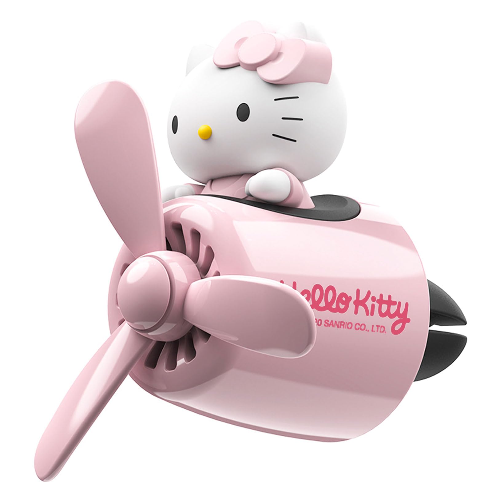 Car Air Freshener, Cute Pink Cat Pilot Vent Clip Interior Accessories, Rotating Propeller Automotive Air Outlet Fan Creative Car