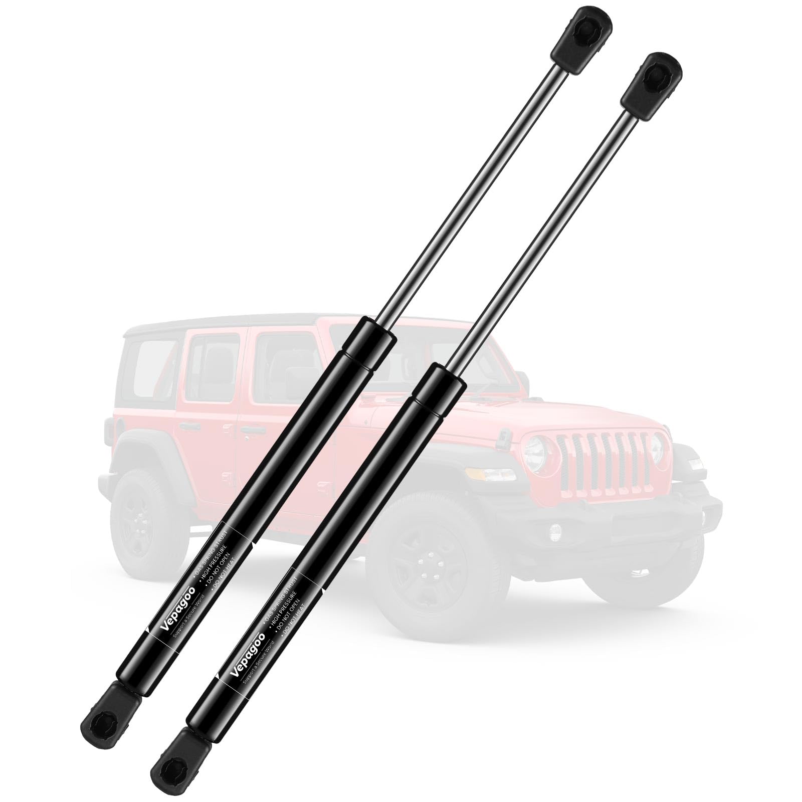 Vepagoo 6602 Rear Window Glass Struts For 2006-2010 Jeep Wrangler, Gas Struts For 2006 Jeep Wrangler 65Th Anniversary Edition Sp