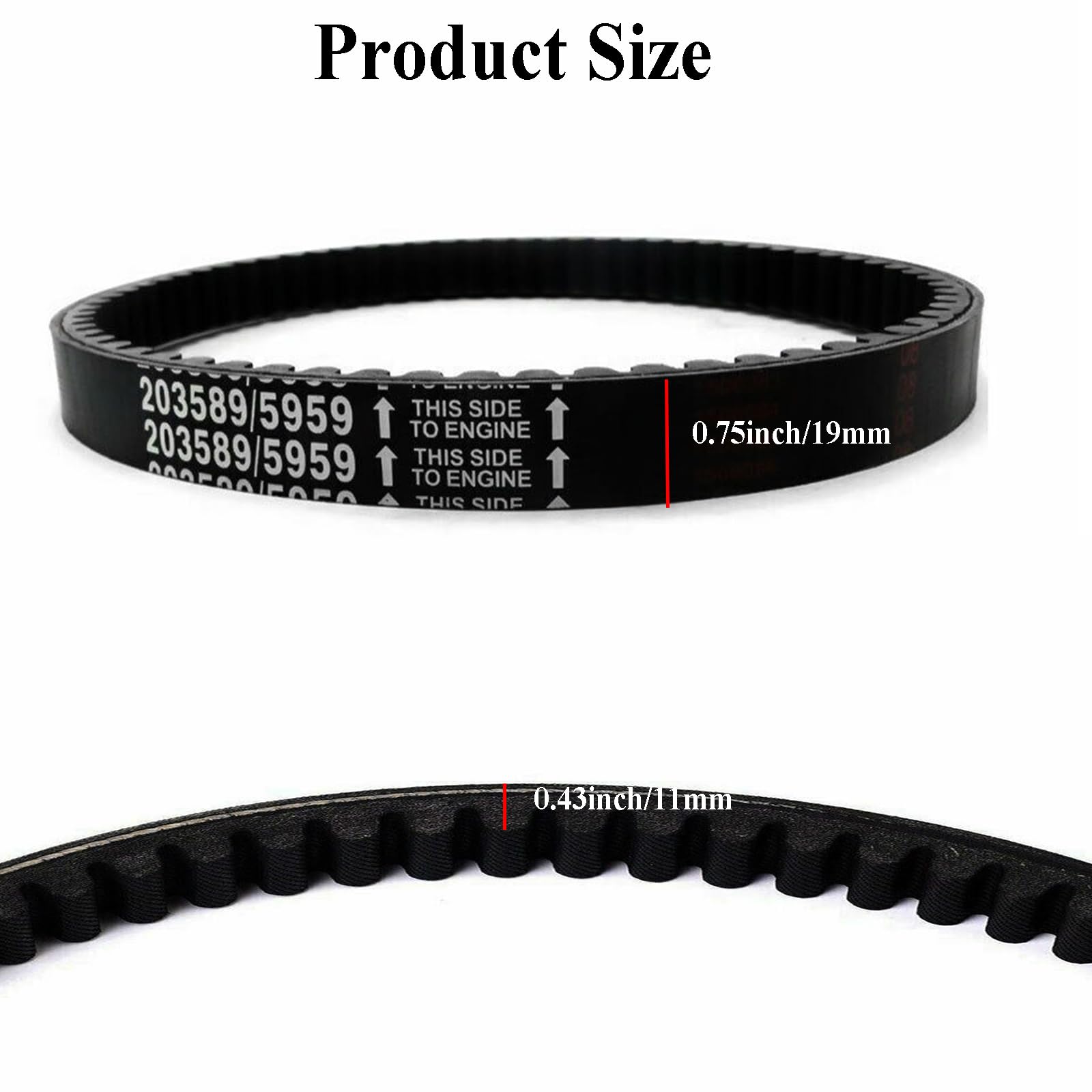 Chikia Go Kart Drive Belt Replacement for Coleman K196 & Manco 5959, 30 Series Torque Converter, Black