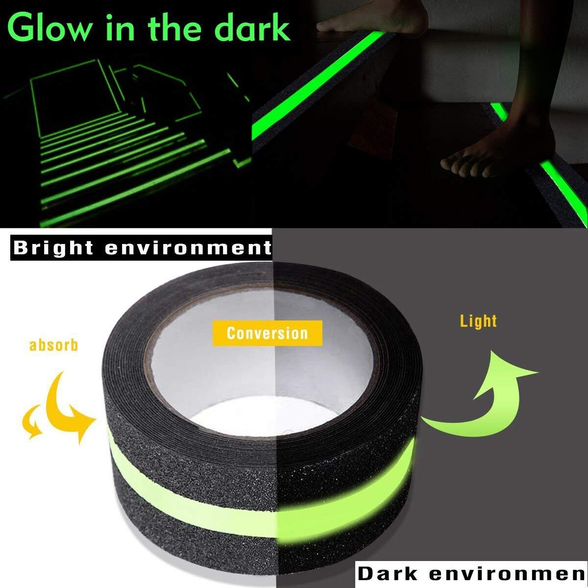 Anti Slip Grip Tape, Non-Slip Traction Tapes With Glow In The Dark Reduce The Risk Of Slipping For Indoor Or Outdoor Stair Tread