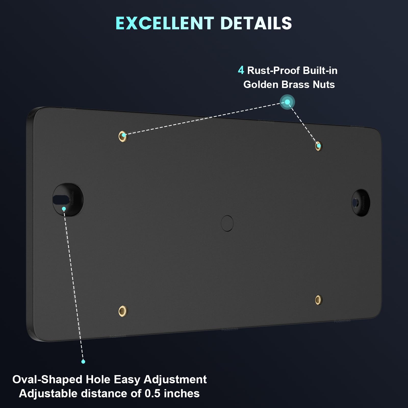 Podestaa Rear License Plate Bracket Holder for Audi A3 A4 A5 A6 A7 A8 Quattro, ABS Material, Model: LICNSEN PLATE BRACKT-AUDI