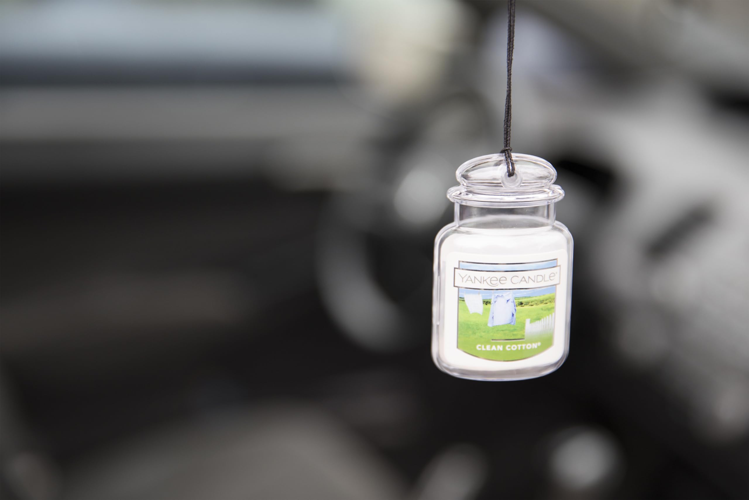 Yankee Candle Car Air Fresheners, Hanging Car Jar Ultimate Clean Cotton Scented, Neutralizes Odors Up To 30 Days