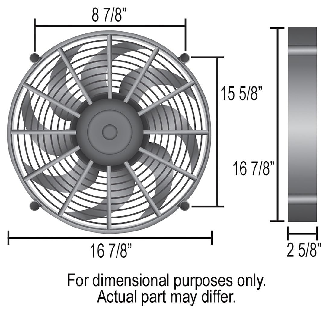 Derale 16217 17 High Output Radiator Fan Black