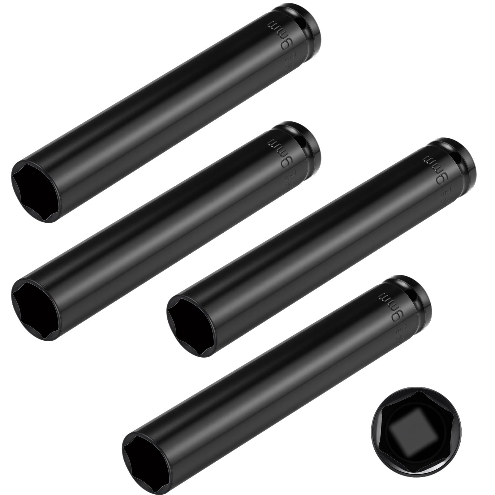 Leriton 4 Pcs 6 Spline 15/16 Socket Truck Cage Bolt Truck Tools Extra Deep 15/16 Socket 1/2 Drive