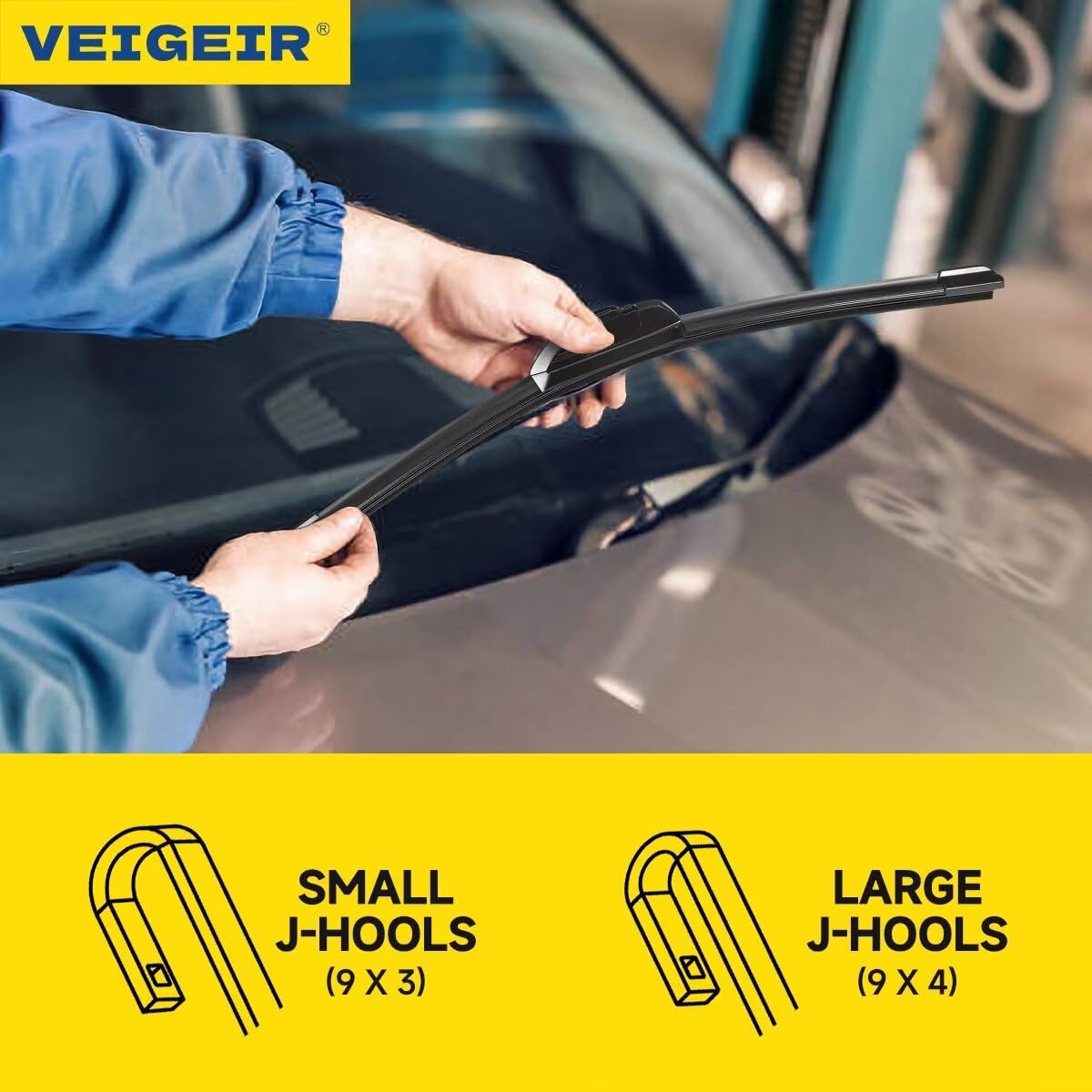 Veigeir 24Inch + 18Inch Windshield Wiper Blades For My Car Universal J/U Hook Front Oem Quality Automotive Replacement Blades