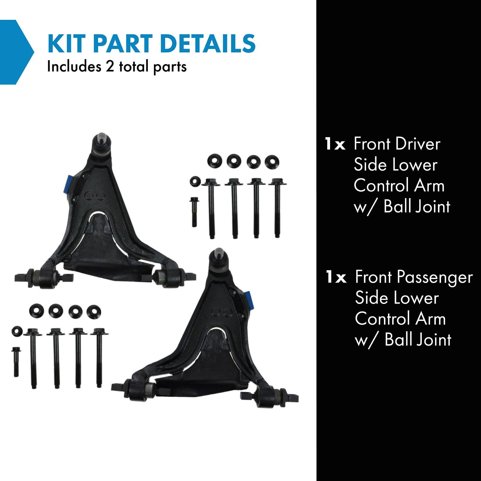 Trq Front Lower Control Arm With Ball Joint Set Compatible With 1998-2004 Volvo C70