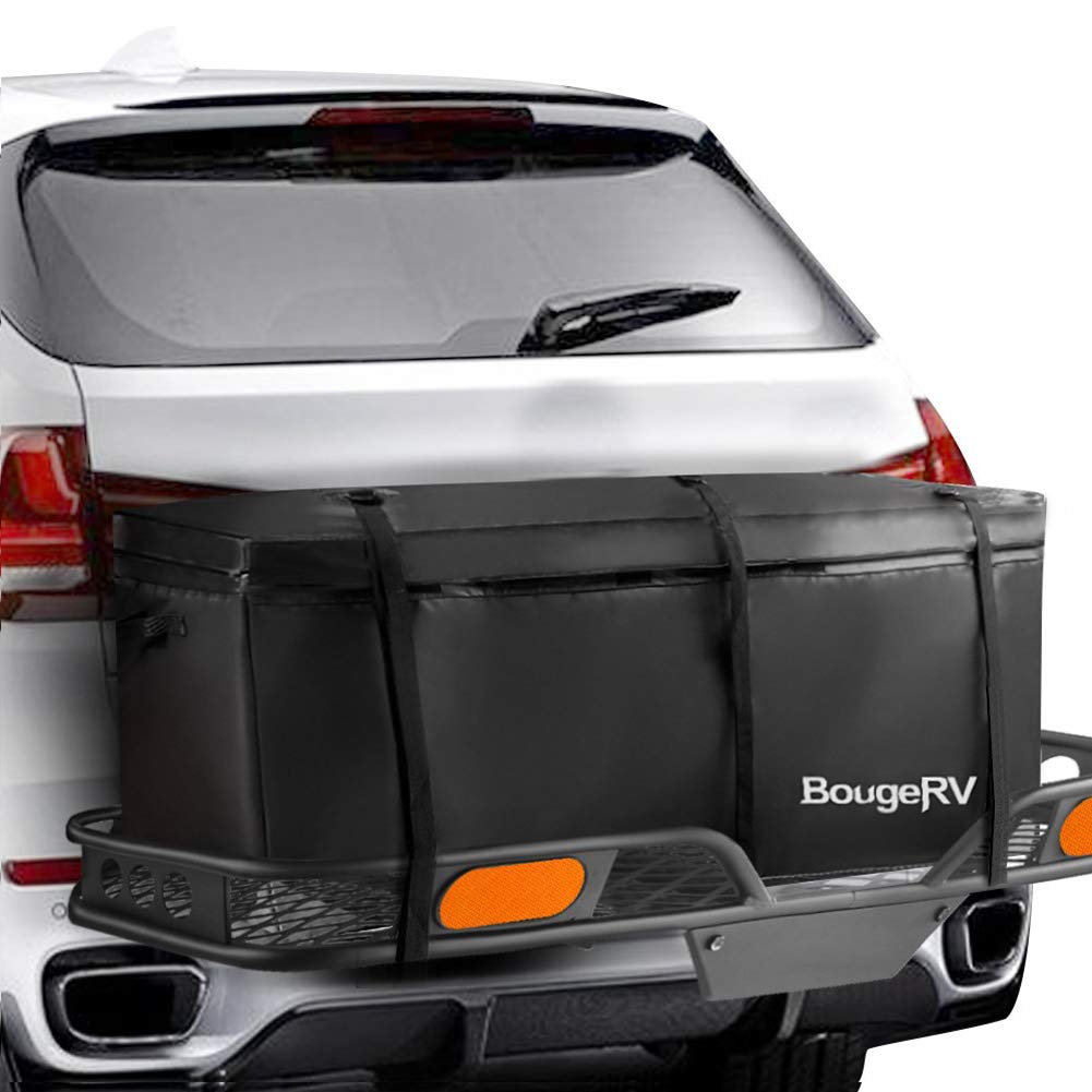 BougeRV Hitch Cargo Carrier Bag, Waterproof 12 Cubic Ft, 48'' L x 20'' W x 22'' H, Black, Model 5841731107