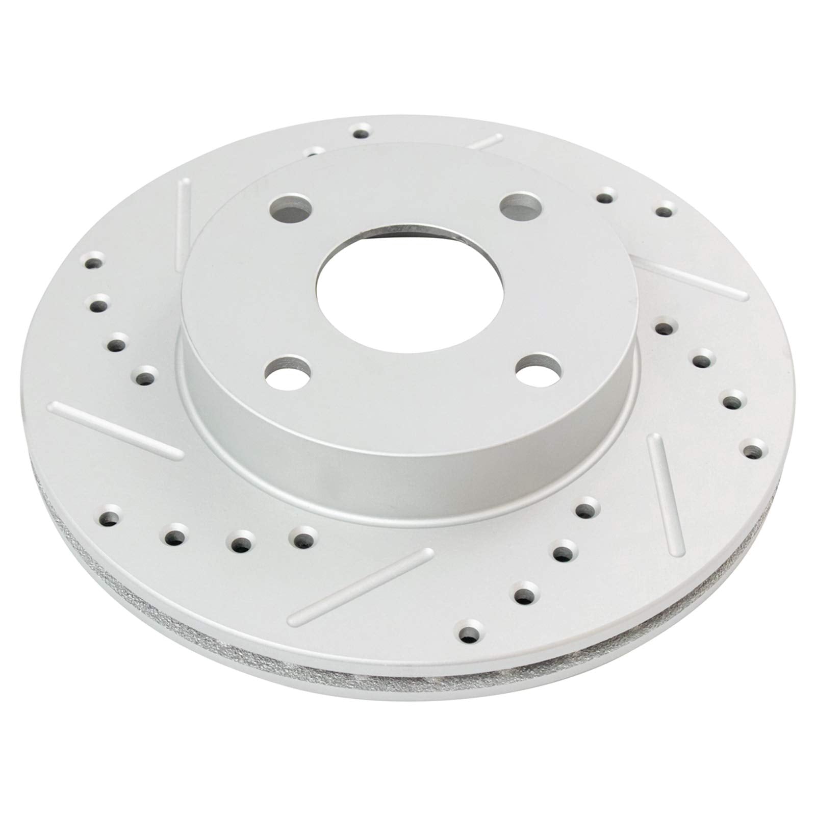 Trq Front Performance Brake Rotors Set Premium G-Coated Cross Drilled & Slotted Compatible With 1990-1993 Mazda Miata