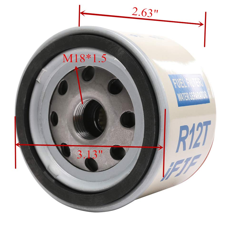 Ifjf Marine Fuel Water Separator Element Of R12T Fuel Filter/Water Separator 120At Npt Zg1/4-19 Fits Diesel Engine Replaces S324