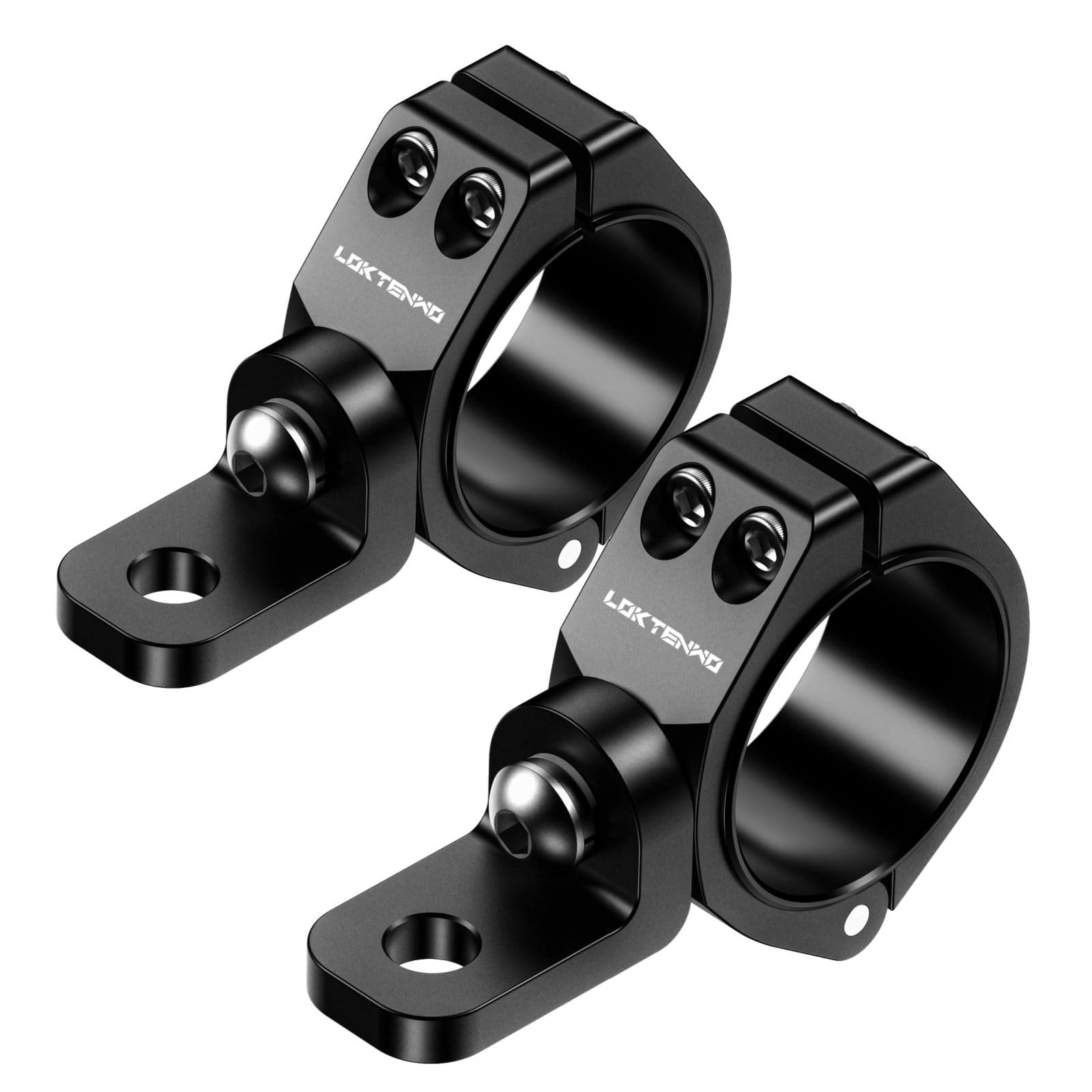 LOKTENWO Thicken UTV LED Light Bar Mounts 2PCS, Heavy Duty CNC Aluminum 360 Adjustable Whip Light Mount Light bar Mounting Brack