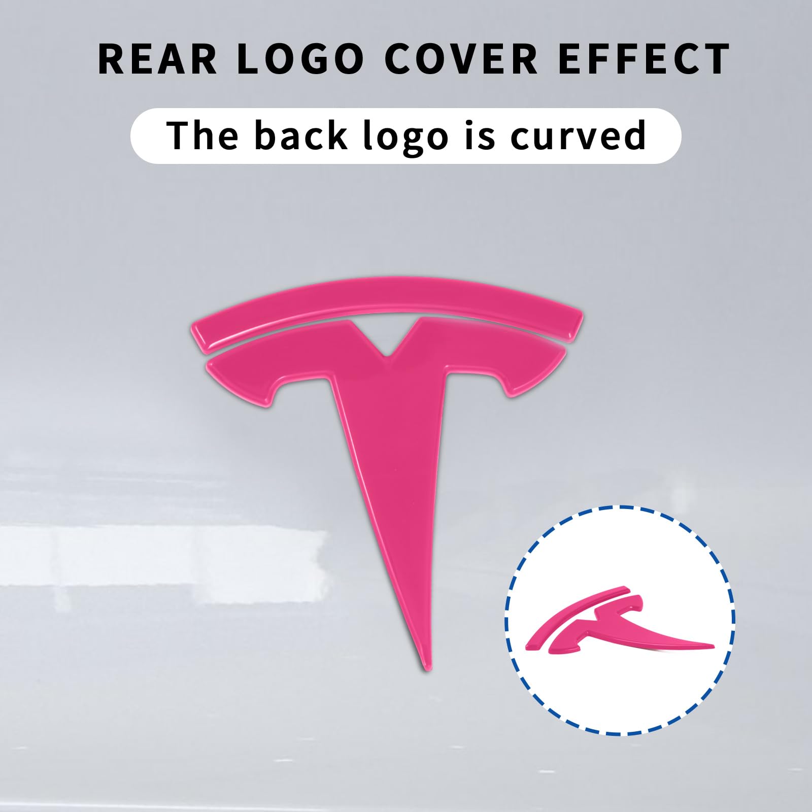 Emblem Accessories Compatible With Tesla Model Y 2023 2022 2021 3Pcs Logo Cover