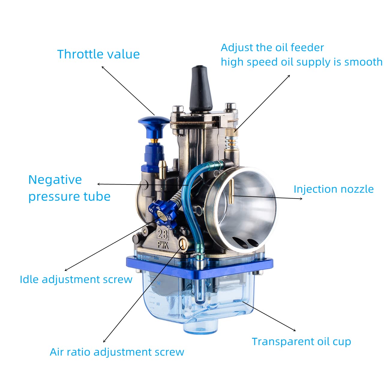 Pwk Carburetor 28Mm Performance Upgrade Racing Carburetor With Carb Jets Universal 125Cc To 200Cc 2T 4T Engine Dirt Bike Motocro