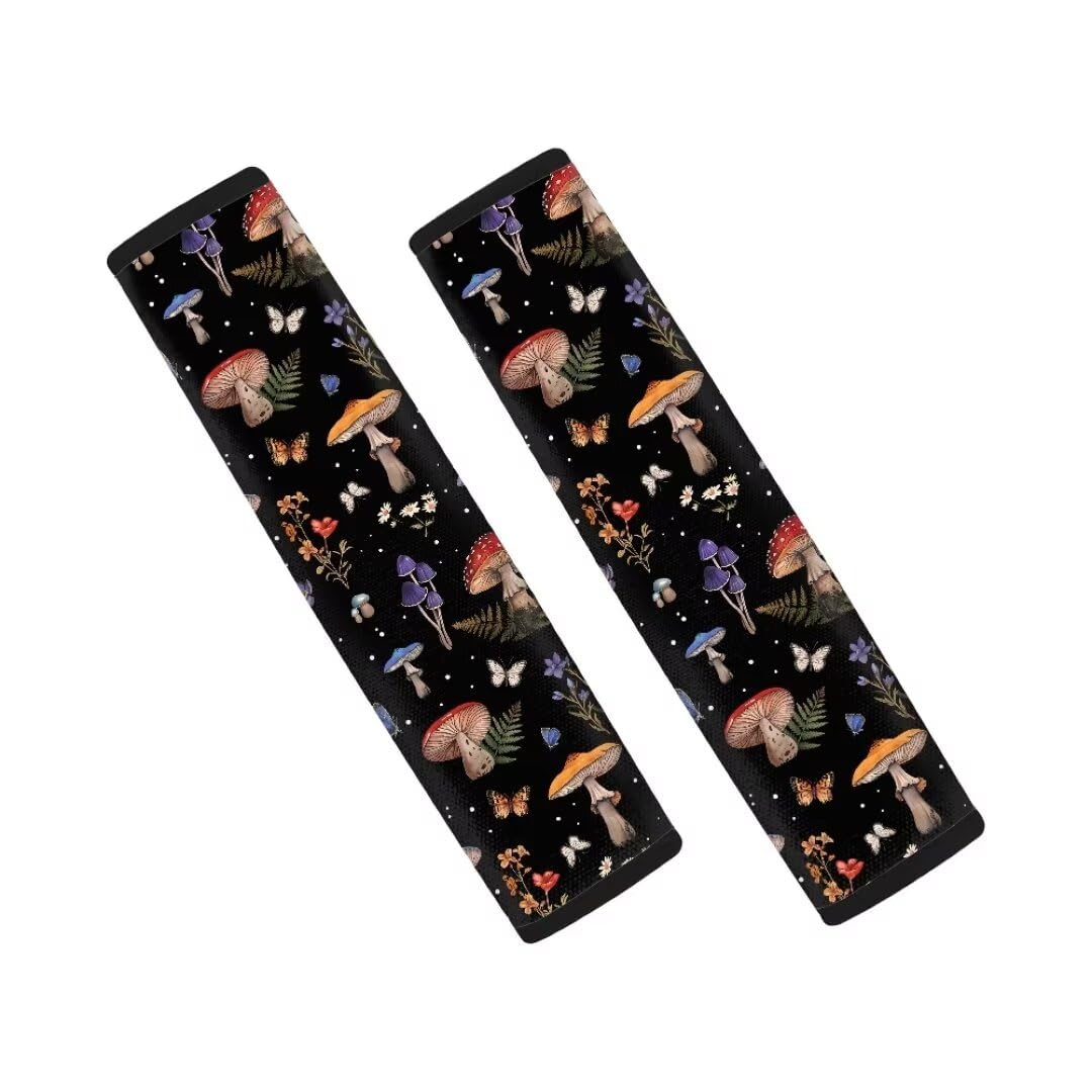 Coldinair Mushroom Car Seat Belt Pads Flower Seatbelt Covers,Soft Comfort Shoulder Seatbelt Pads Cover Seat Belt Cushion