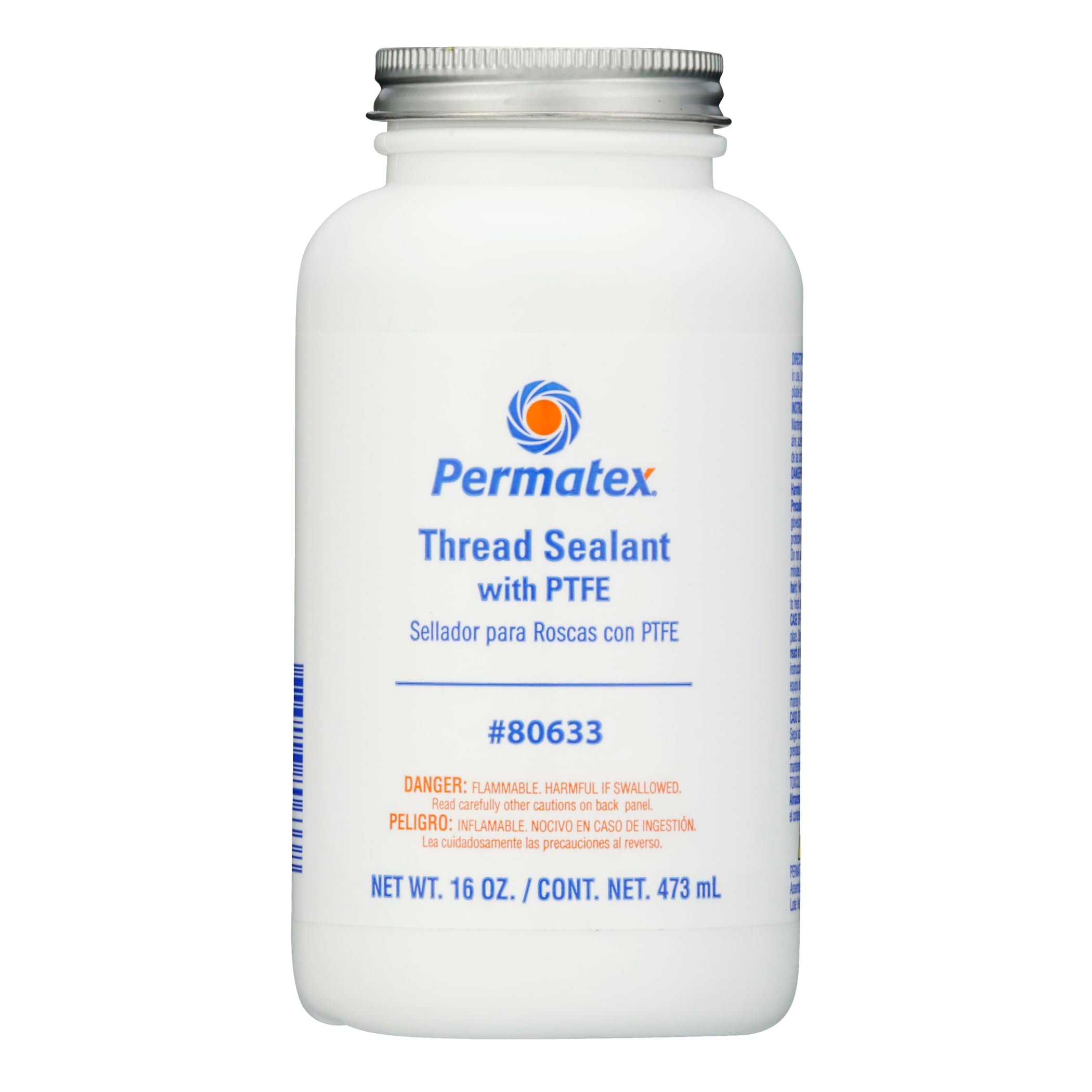 Permatex 80633 Thread Sealant With Ptfe, 16 Oz. , White