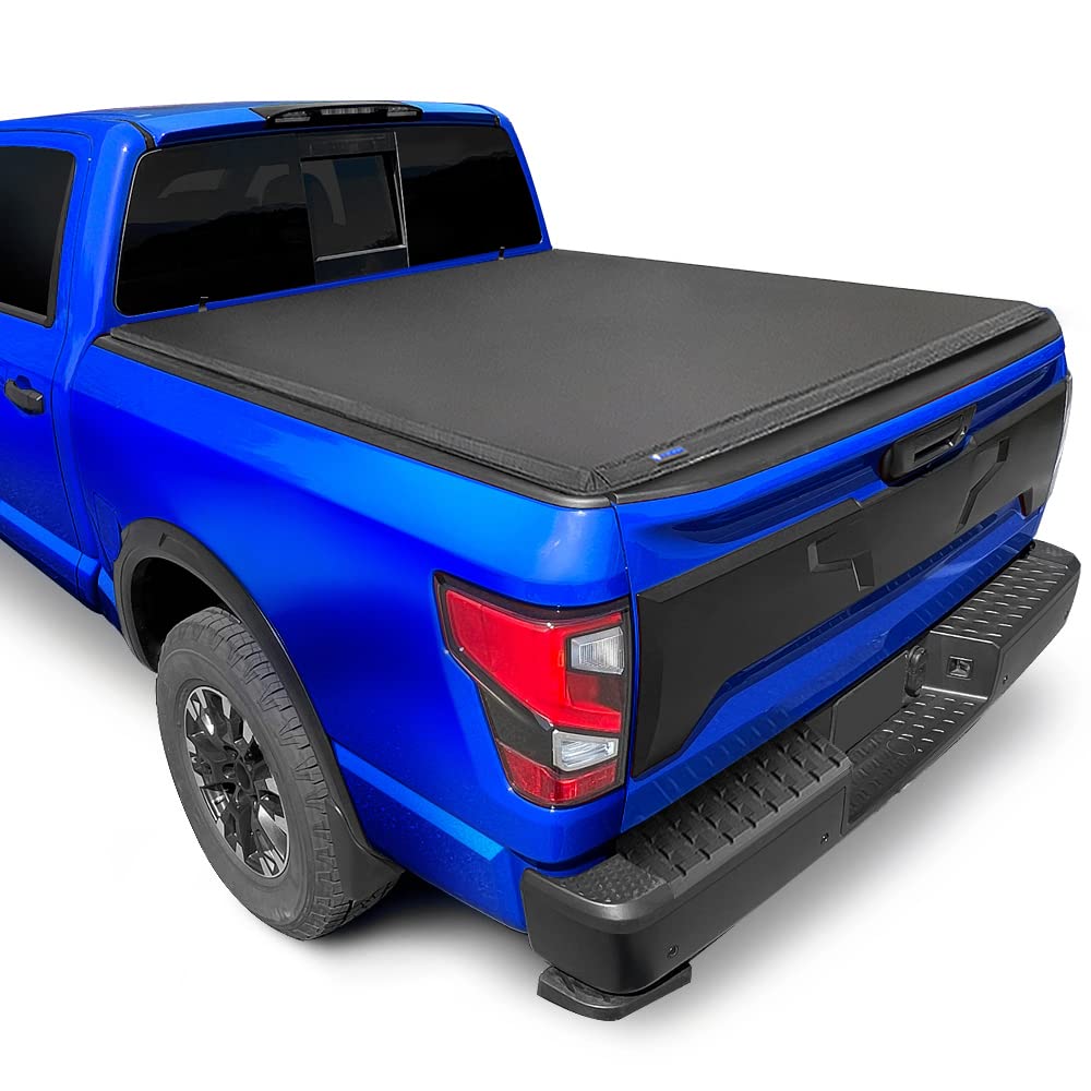 Tyger Auto T3 Soft Tri-Fold Truck Bed Tonneau Cover Compatible With 2017-2024 Nissan Titan | 5.5' (67'') Bed | Tg-Bc3N1048