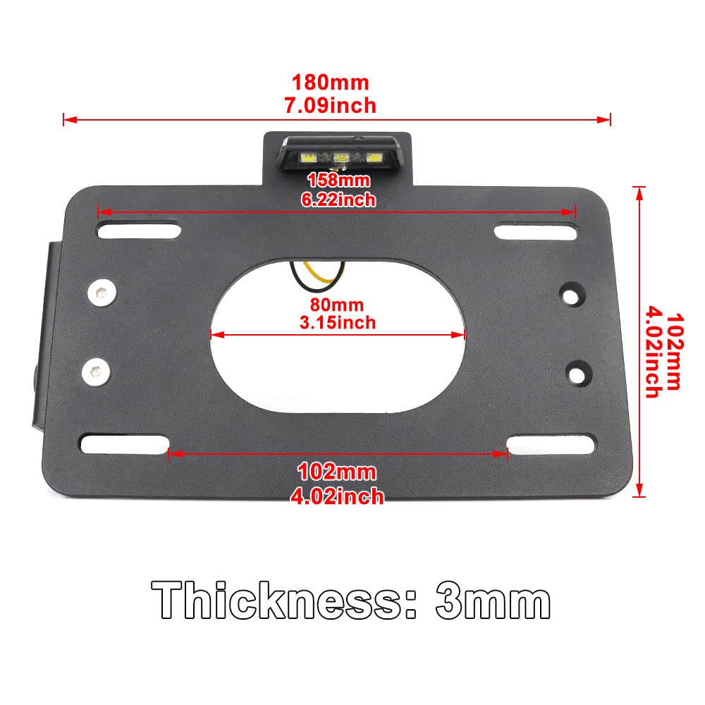 REARACE LED Swingarm License Plate Relocator Kit for Polaris Slingshot SL/LE/Base 2015-2017, Black, Model LK-FE00-3167L