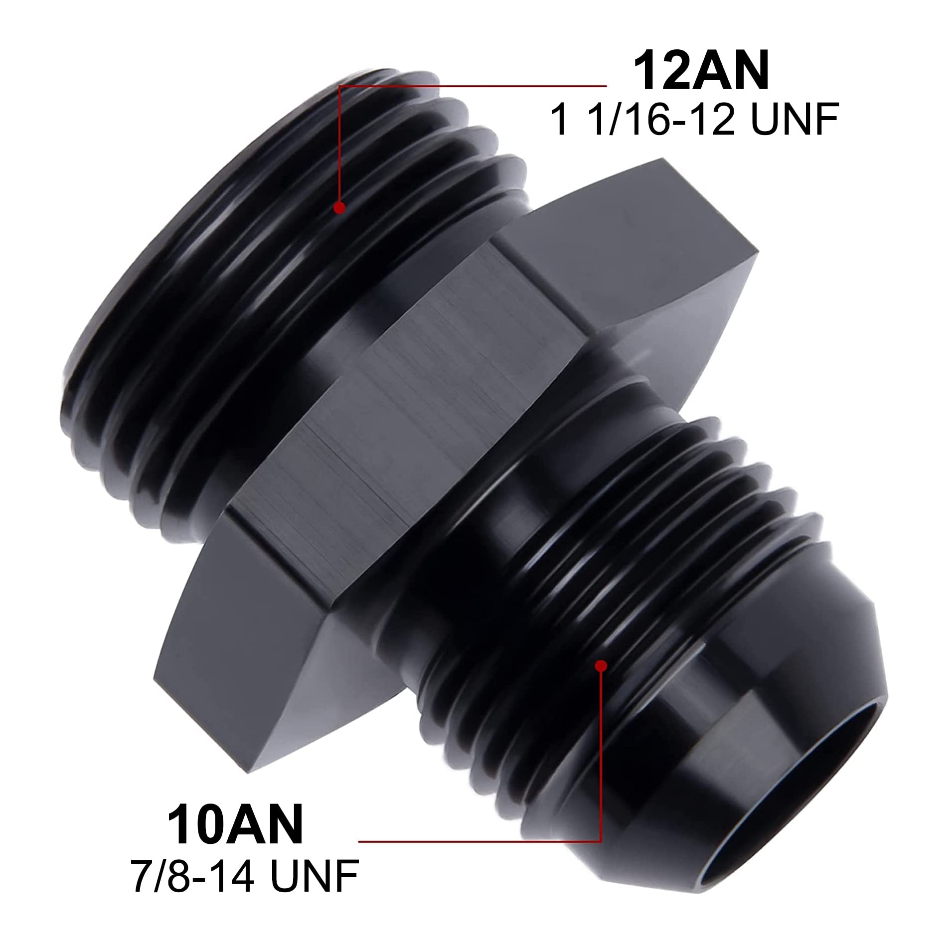Evil Energy 10An Flare To An12 Orb Male O-Ring Fitting Adapter 2Pcs