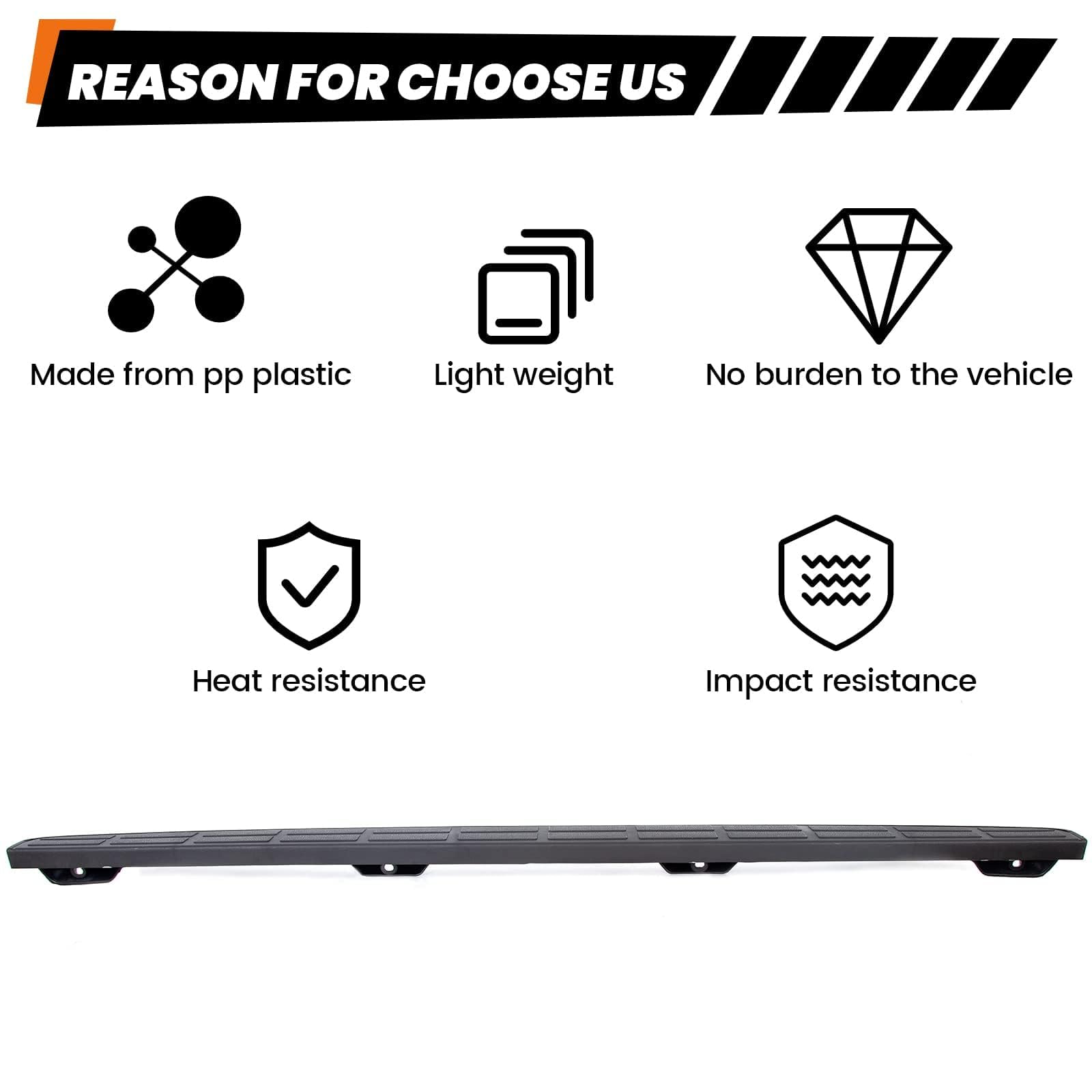 ECOTRIC Tailgate Spoiler Cap Cover Compatible with 1999-2007 Chevy Silverado & GMC Sierra, Textured Black, Polypropylene, Small