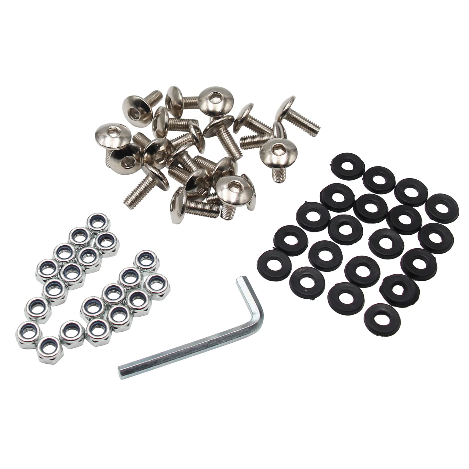 Atv Quad Plastic Body Fender Set Of 20 - Bolt, Washer, Nut 6Mm M6X16 50Cc 70Cc 90Cc 110Cc 125Cc 150Cc 200Cc 250Cc