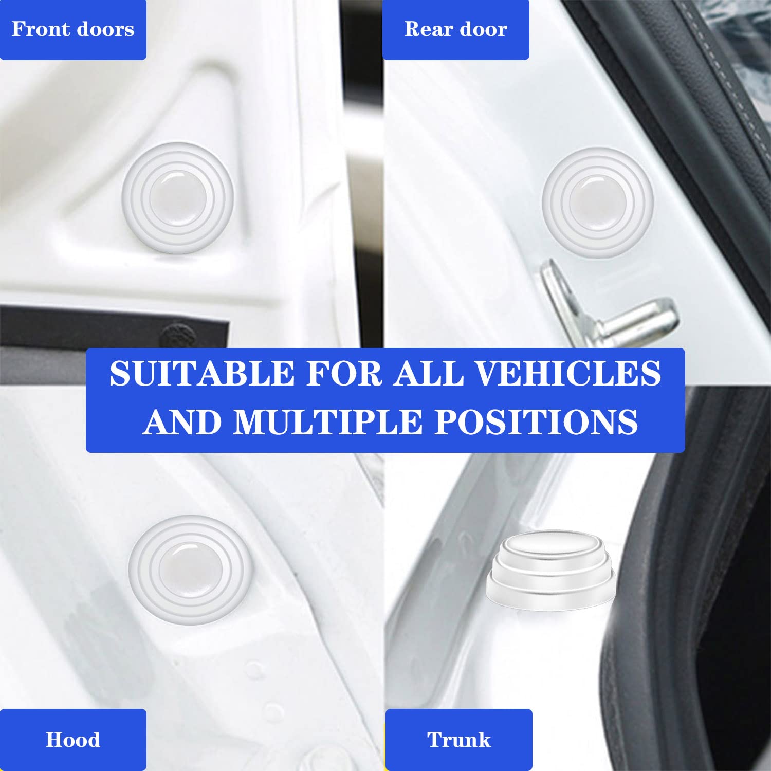 Jeseny 20 Pieces Car Door Anti-Shock Gasket, Pvc Acoustic Cushioning Muffler Mat, Door Side Anti-Collision Protection Sticker, C