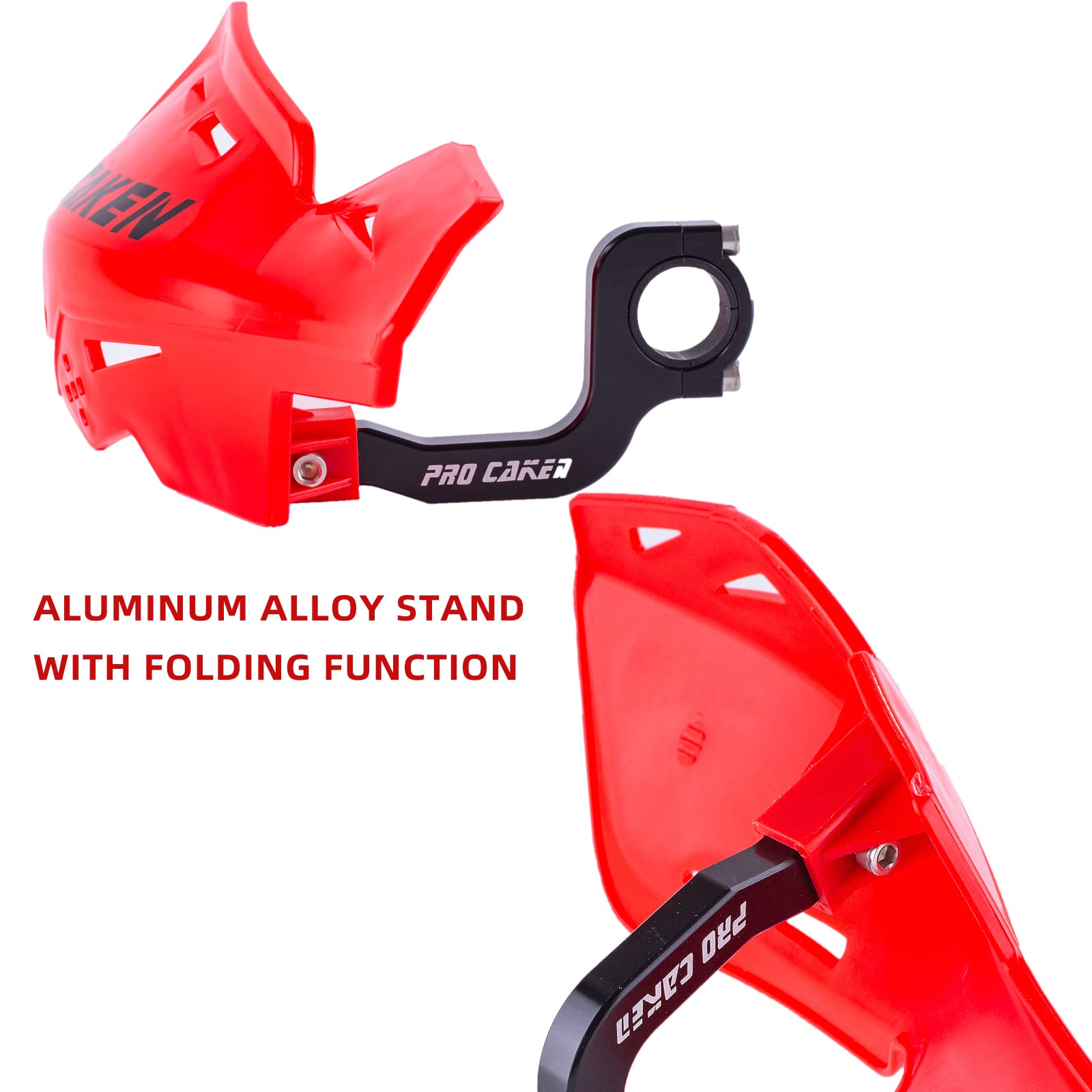 PRO CAKEN Handguards CNC Bracket 7/8" & 1 1/8" for Dirt Bike ATV Scooter - Red