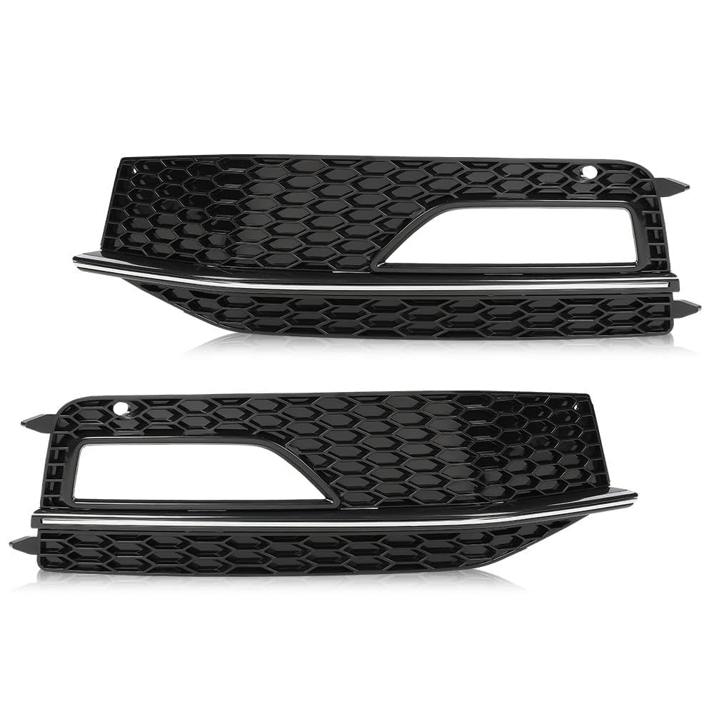G-PLUS Fog Light Lamp Chrome Cover Bezel Pair Compatible with Audi A4 S-line S4 2013-2015/ Only fit for S-line Bumpers/Not fit S