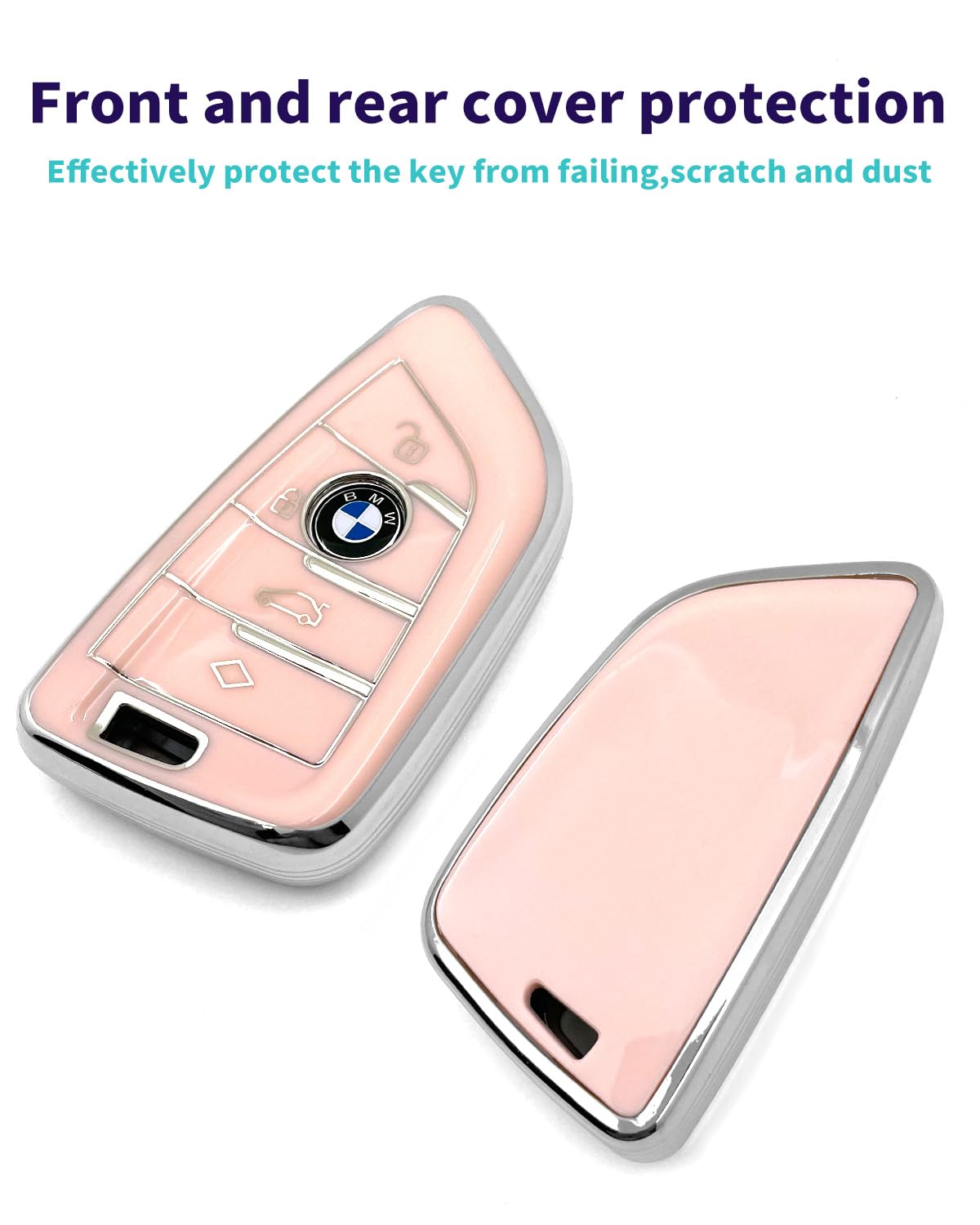 Haoyoumei Advanced Soft Tpu Key Cover Suitable For Bmw X1 X3 X4 X5 X6 X7 M5 M6 1 3 4 5 6 7 Gt3 Gt5 Gt6 Smart Key (Type B Pink Ca