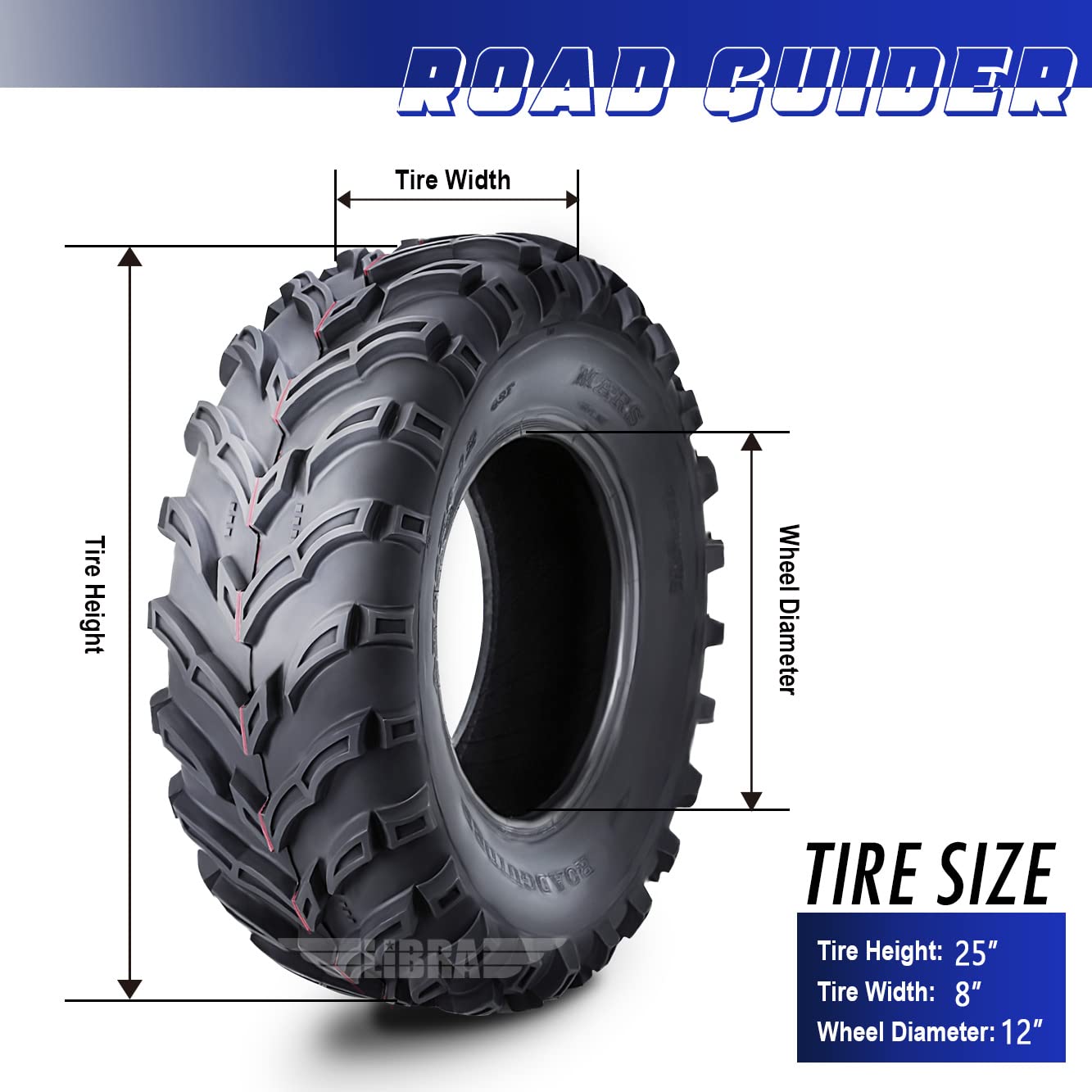 Roadguider Atv/Utv Tires 25X10-12 25X10X12 6Pr-Set 4-10273