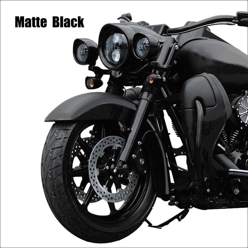 Nthreeauto 4.5 Fog Light Trim Ring Matte Black Passing Lamp Decorate Rings Motorcycle Auxiliary Lights Visor Compatible With 1962-Later Harley (Matte Black)
