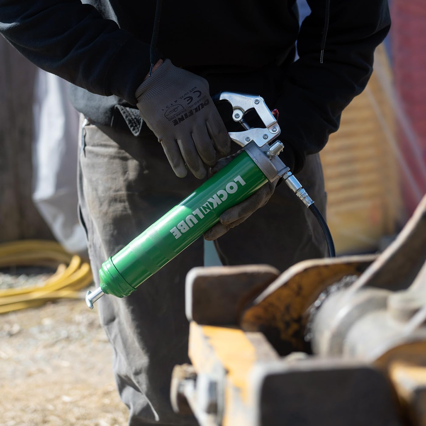 Locknlube Heavy-Duty Pistol Grip Grease Gun (Red). Includes Our Patented Locknlube Grease Coupler (Locks On, Stays On, Won'T Lea