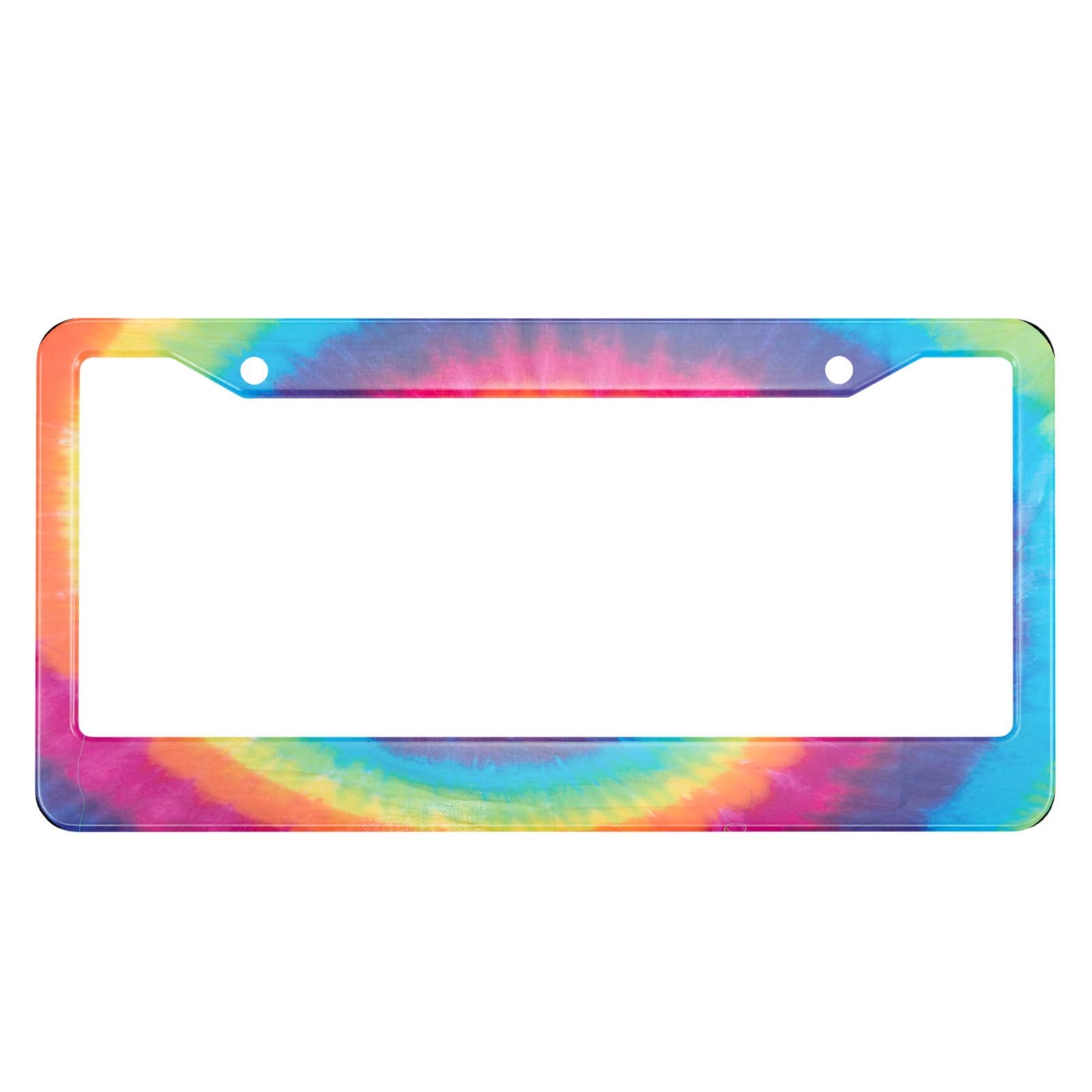 HOSNYE Rainbow Color Lines License Plate Frame Rotating Colors Metal License Plate Cover Front Plates Frames Car Tag Frame for W